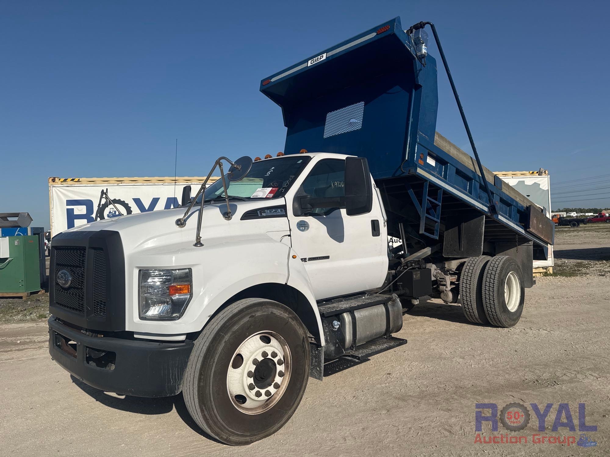 2017 Ford F-650 14ft Mason Dump Truck (A46683)