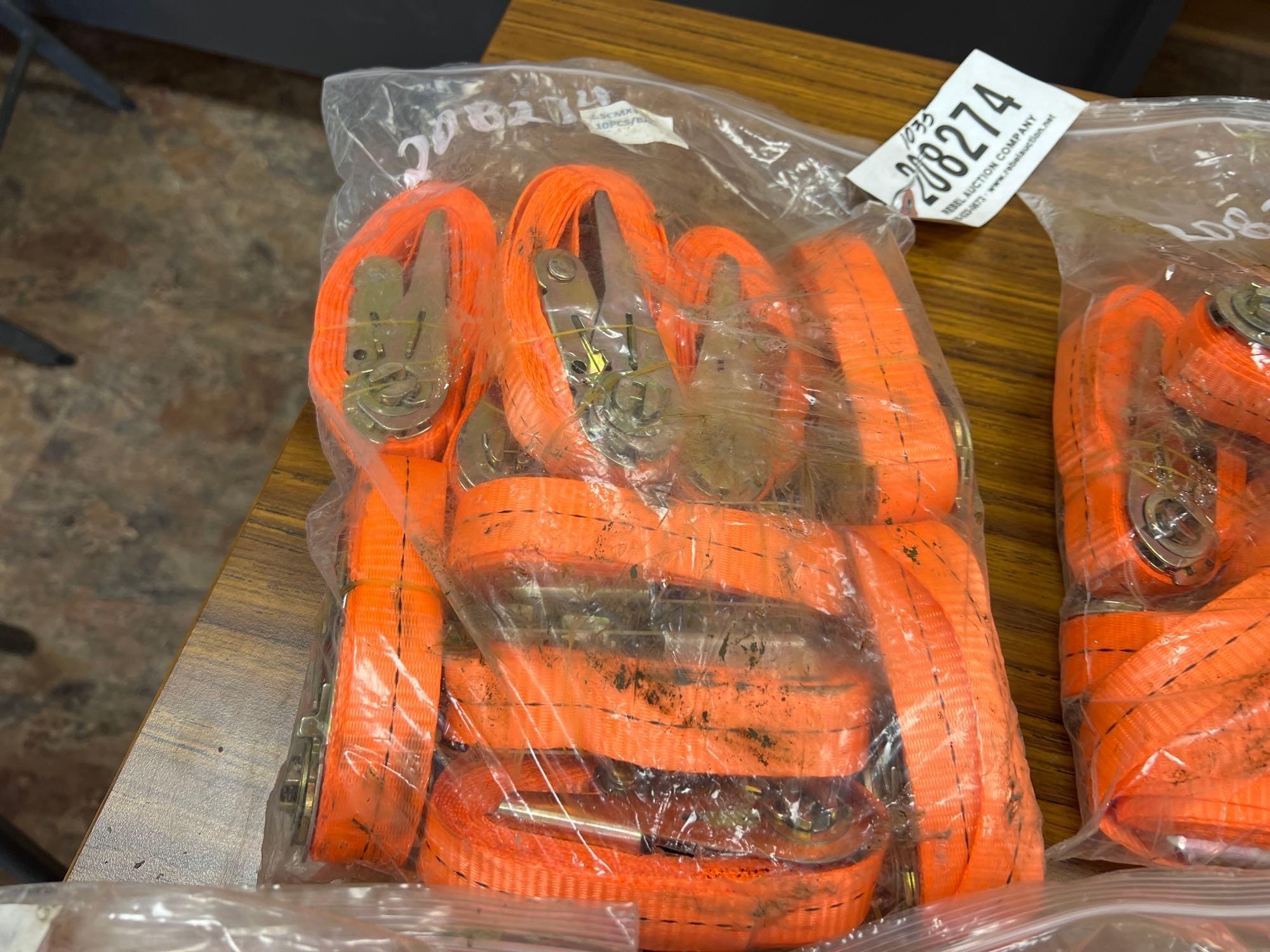 20(10) UNUSED SDLANCH 2.5CM X 3.5M RATCHET STRAPS (A58375)