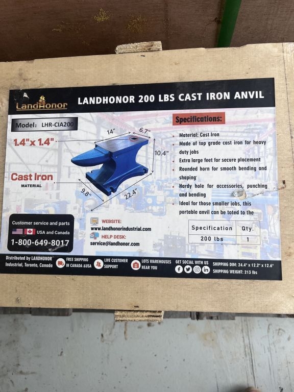 New Landhonor LHR-COA200,  200lb Cast Iron Anvil (A62679)