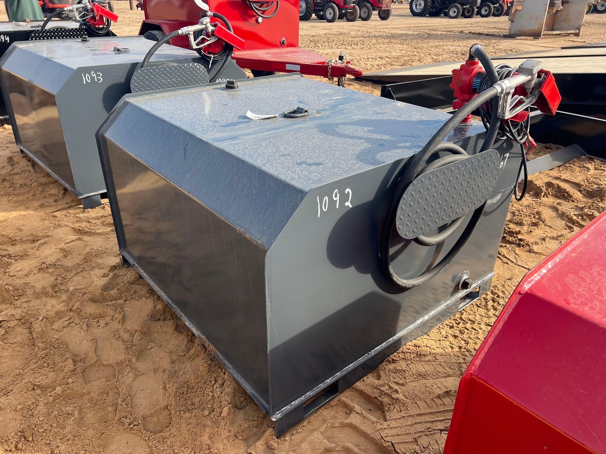 UNUSED X-STAR 250 GALLON FUEL TANK W/ FORK POCKETS (A60430)