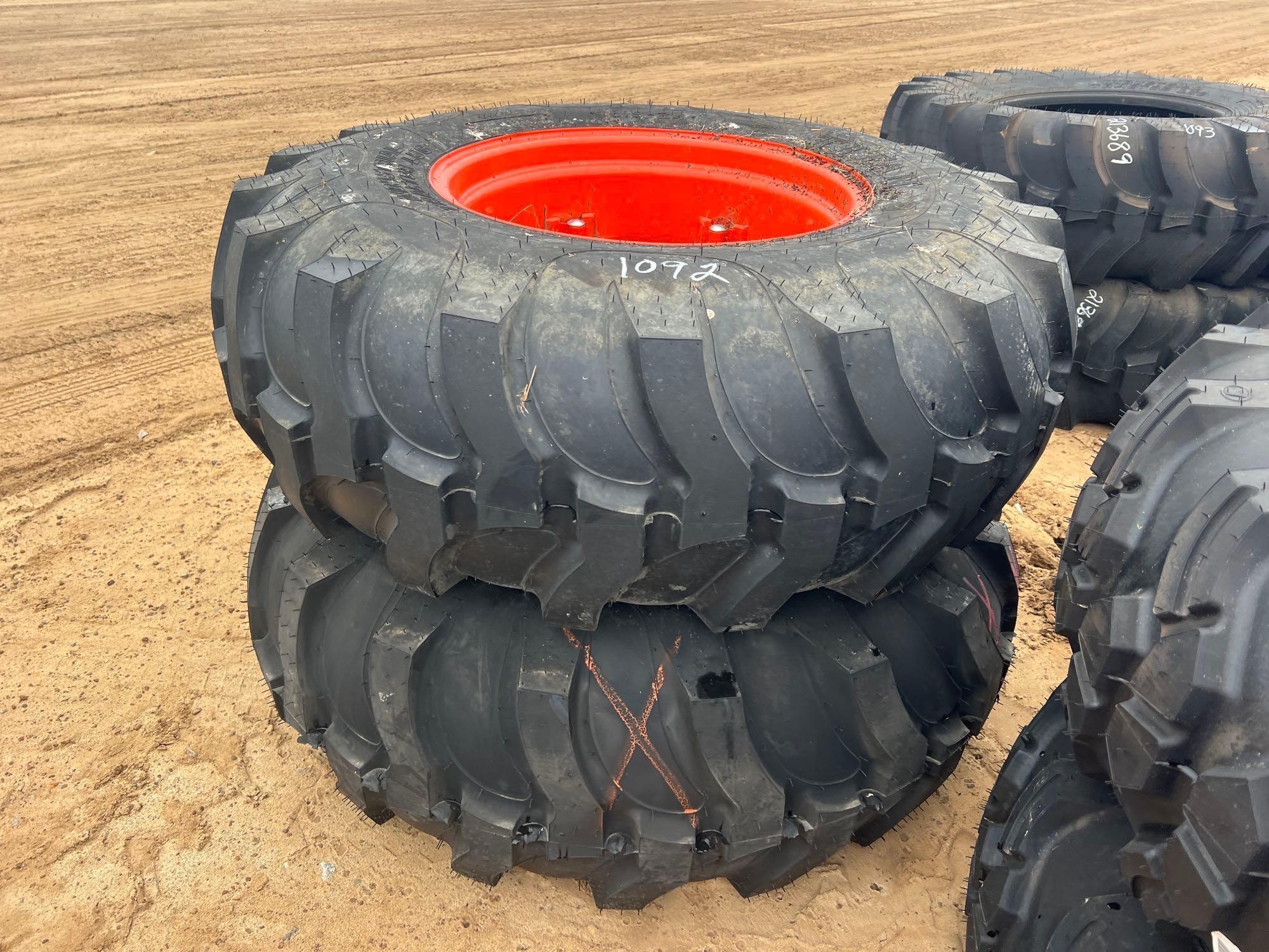 (2)16.9-24 TIRES W/ 8 LUG RIMS (A64280)