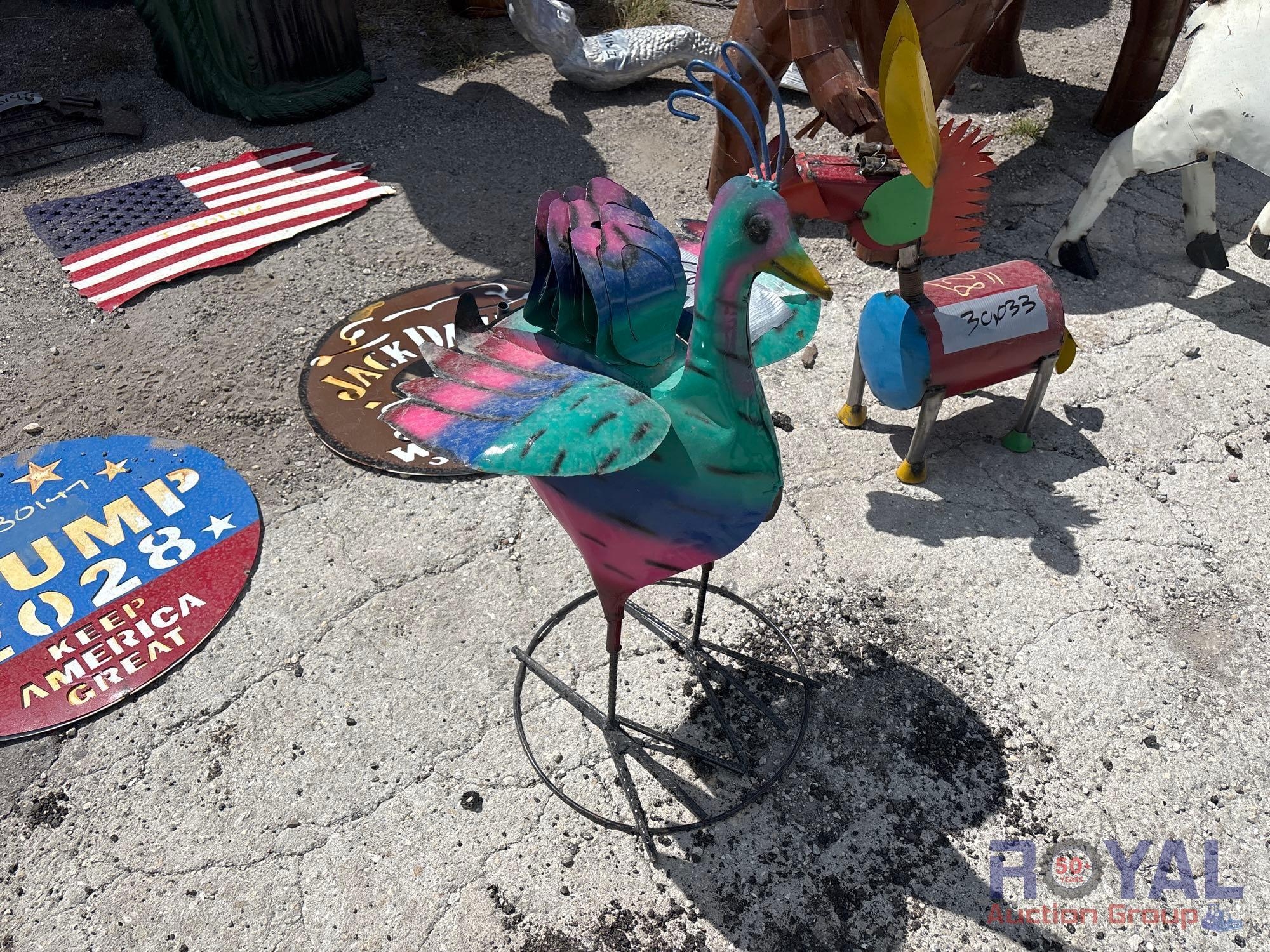 Metal Peacock Statue (A55758)