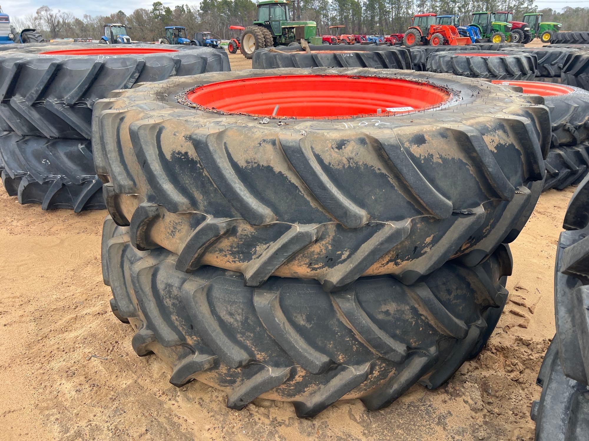 (2) 460/85R42 TIRES W/8 LUG RIMS (A62130)