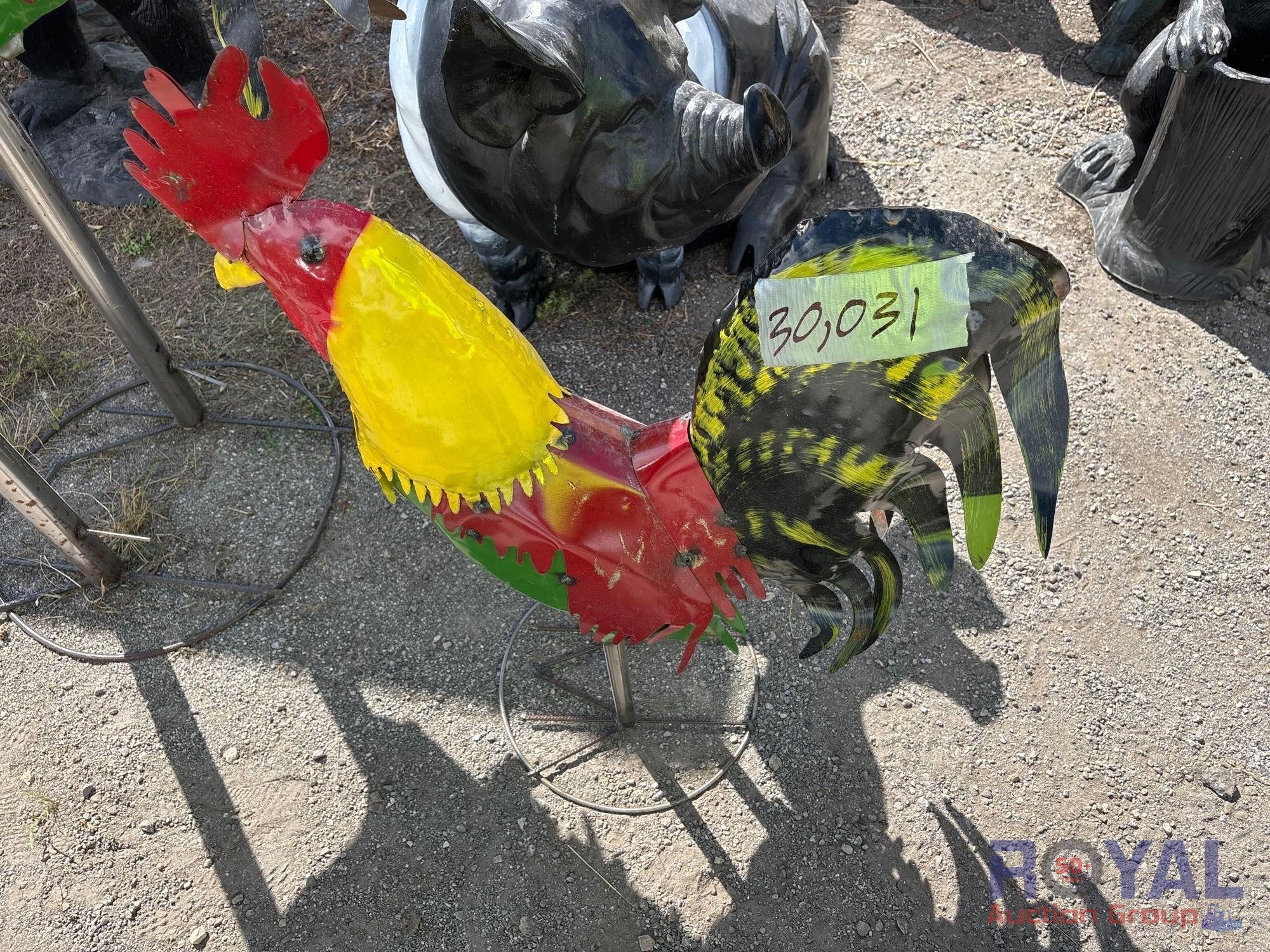 Metal Rooster Statue (A55758)