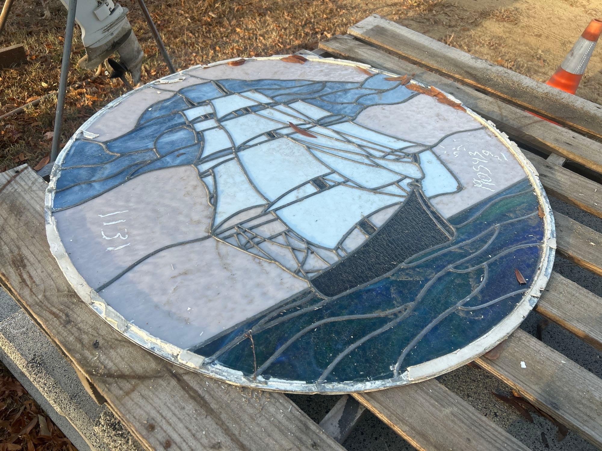 STAINGLASS SHIP SCREEN (A58374)