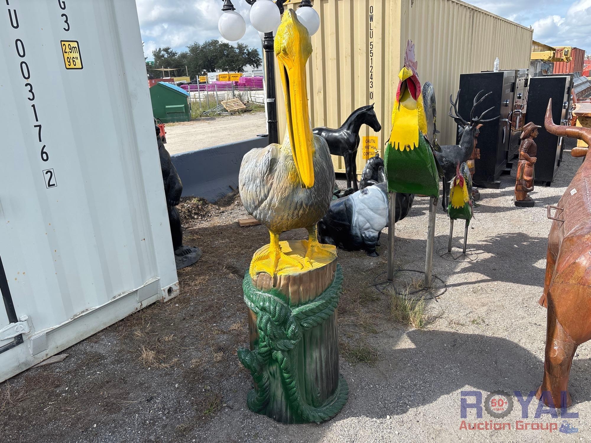Wood Pelican Statue (A55758)