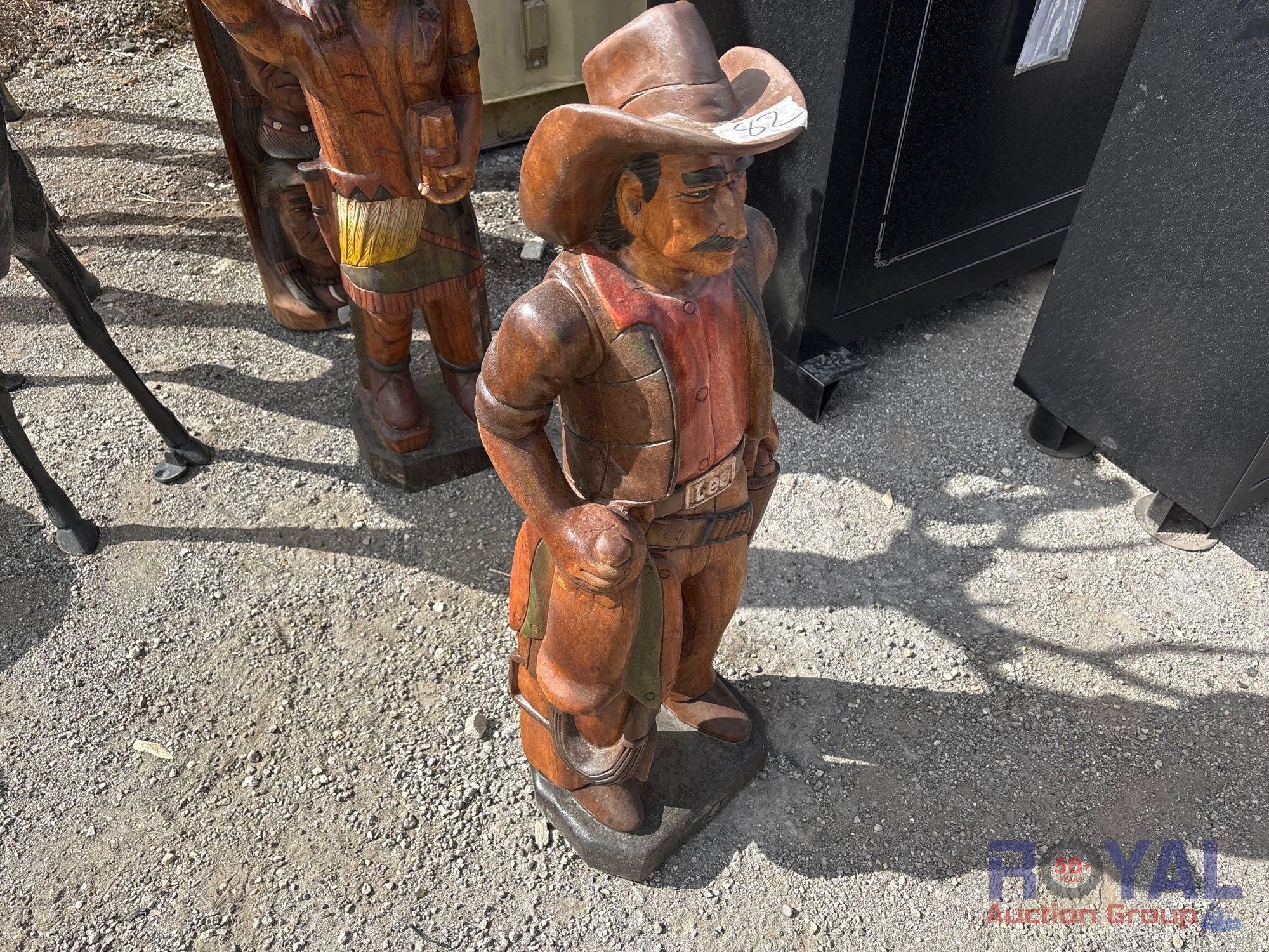 Wood Cowboy Statue (A55758)