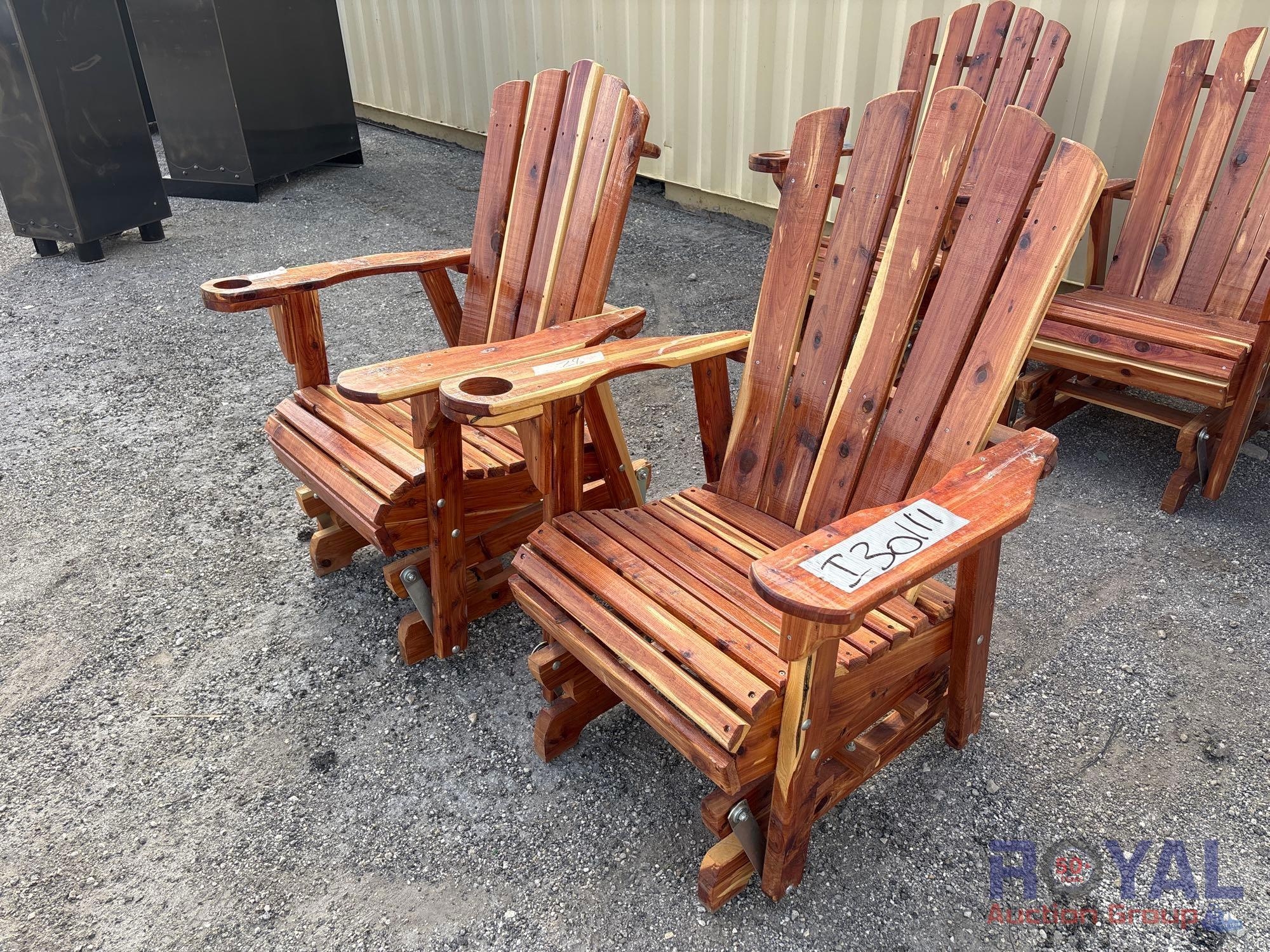 Pair of Red Cedar Wood Rocking Chairs (A55758)