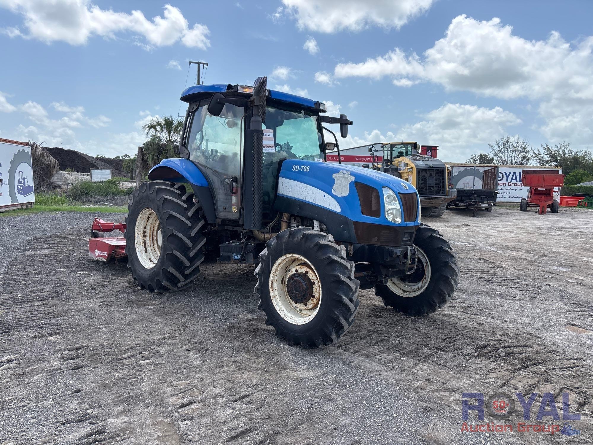 2005 New Holland T6000 Series Utility Tractor with Bush Hog (A46683)