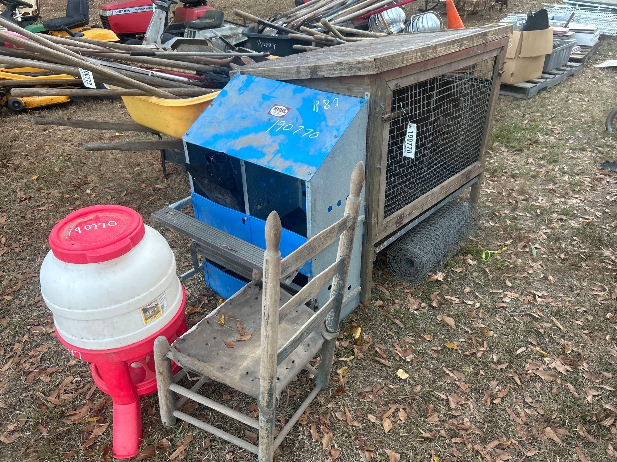 LOT OF CHICKEN EQ. NEST, BROADER & FEEDER (A58374)