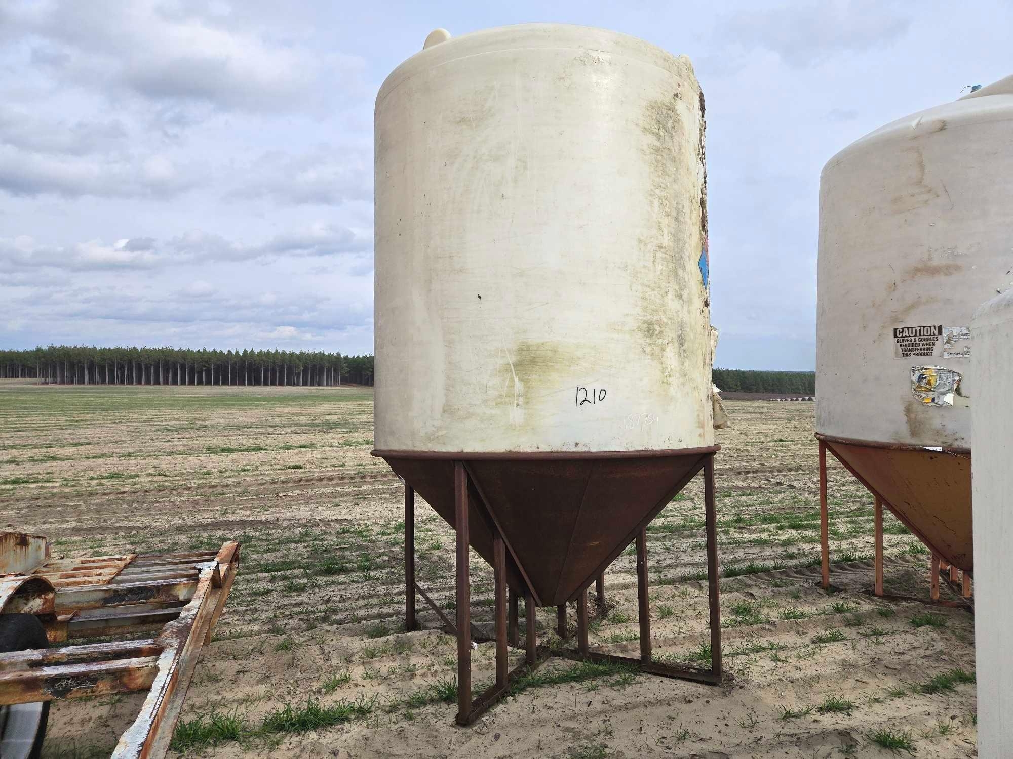 FUNNEL BOTTOM POLY TANK W/METAL STAND (A63745)