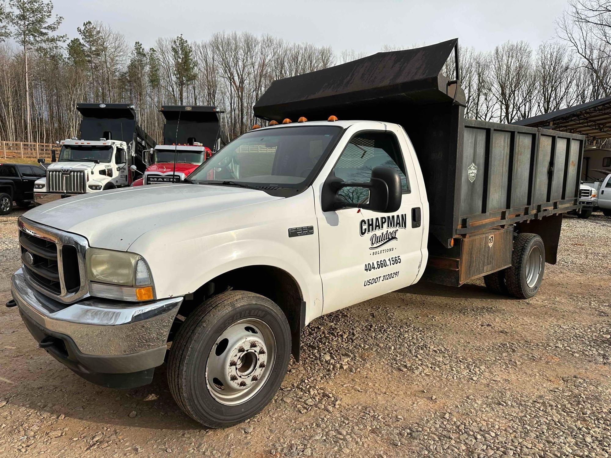 2002 Ford F-550 Dump Truck, VIN # 1FDAF56F32EC86522 (A65563)