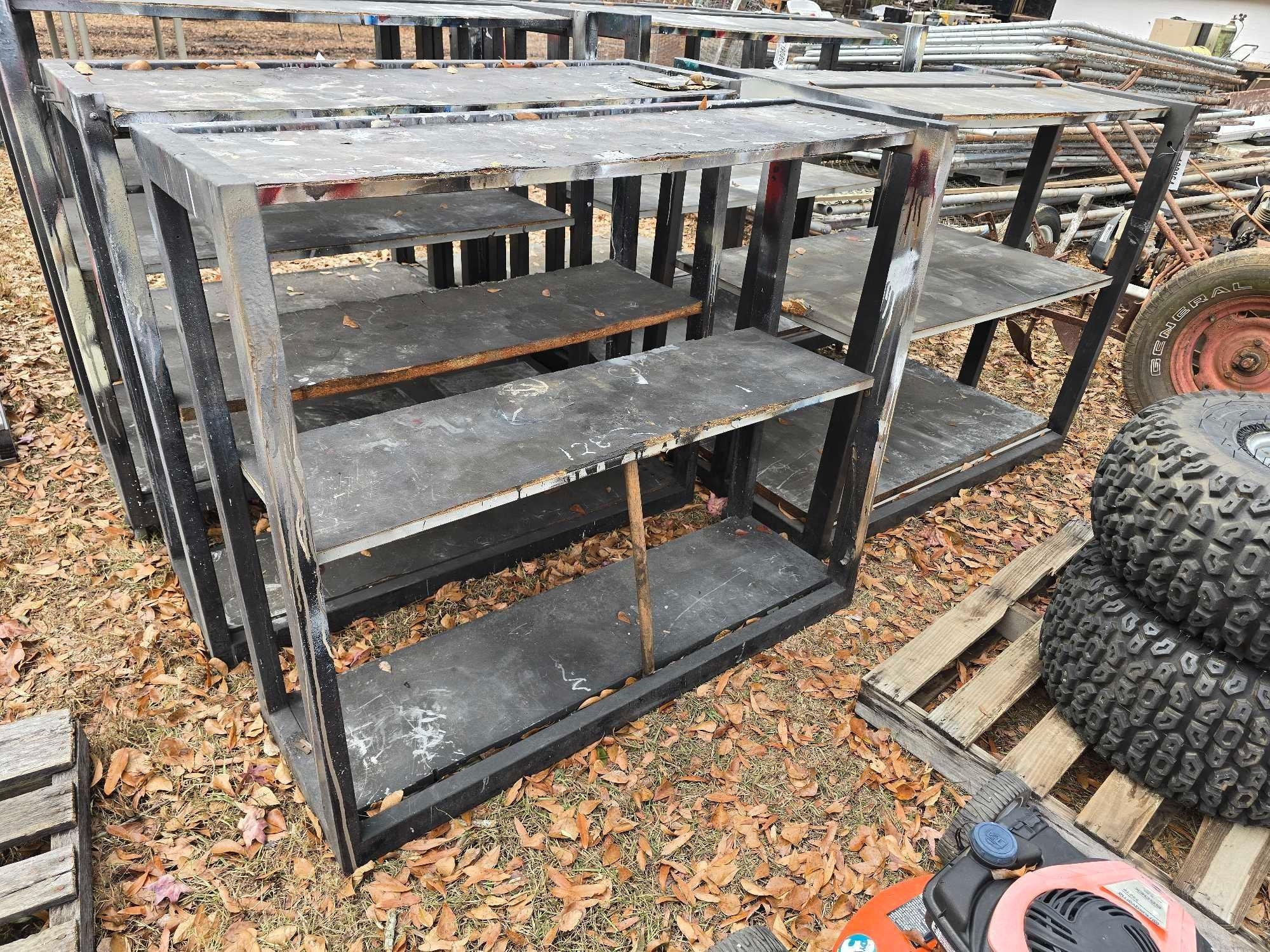 (7) METAL & WOOD SHELVES (A58374)