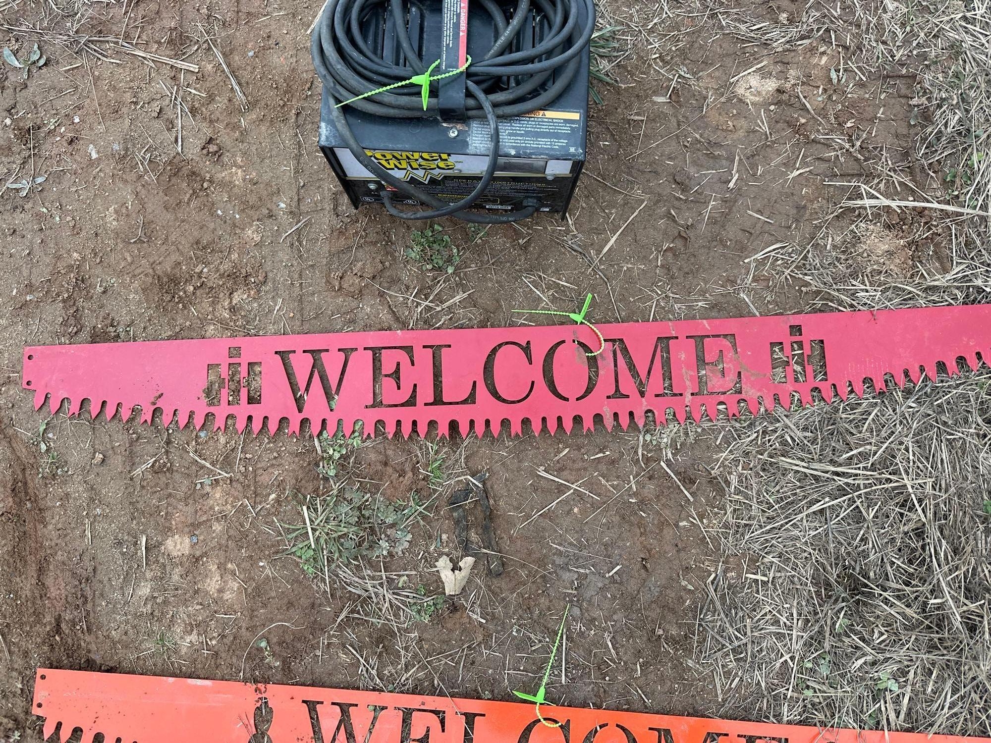 International Welcome Saw Sign (Red) (A57454)