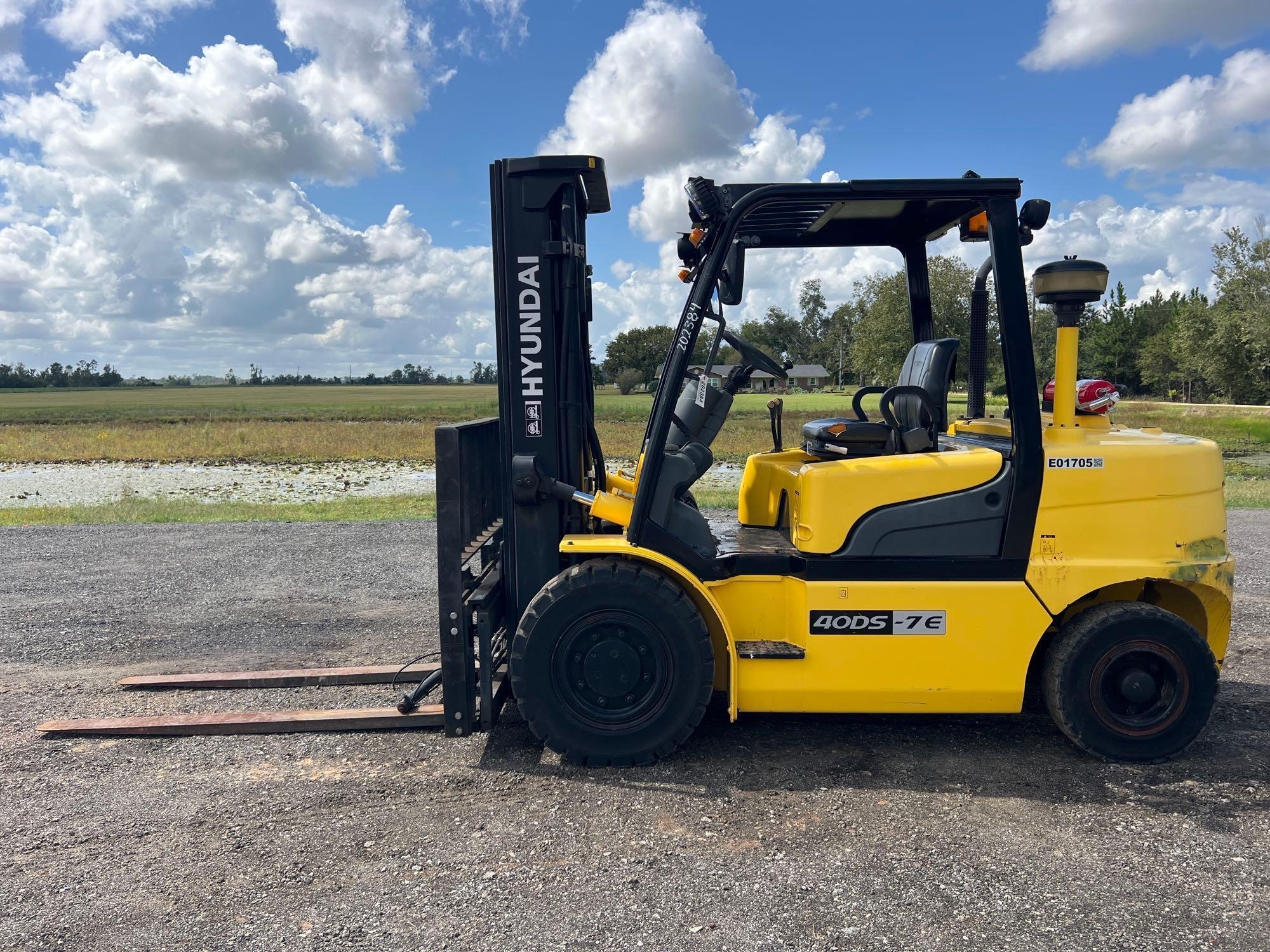 HYUNDAI 40DS-7E HEAVY DUTY STRAIGHT MAST FORKLIFT (A51406)