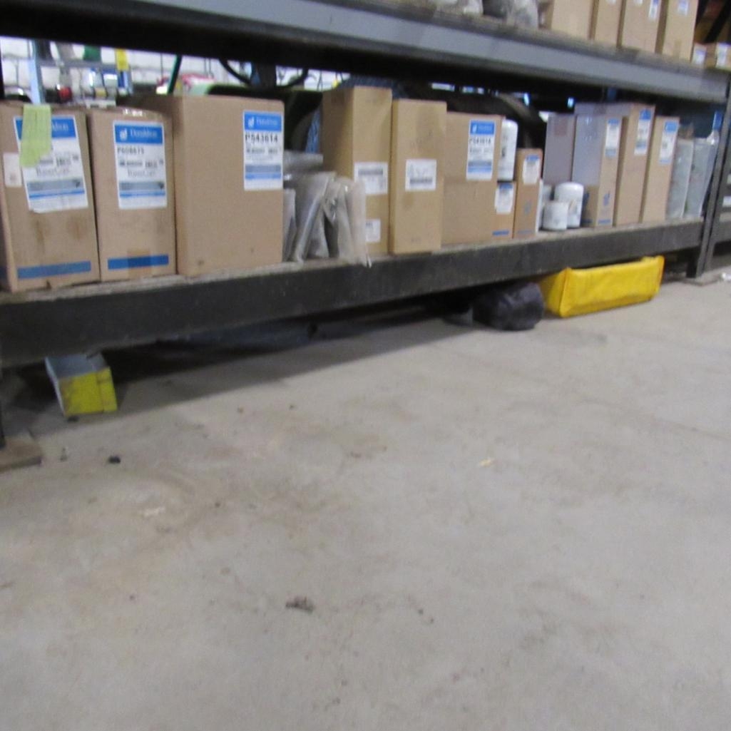 LOT: (1) Shelf of Takeuchi & Donaldson Parts & Filters (CONTENTS ONLY) (A59076)