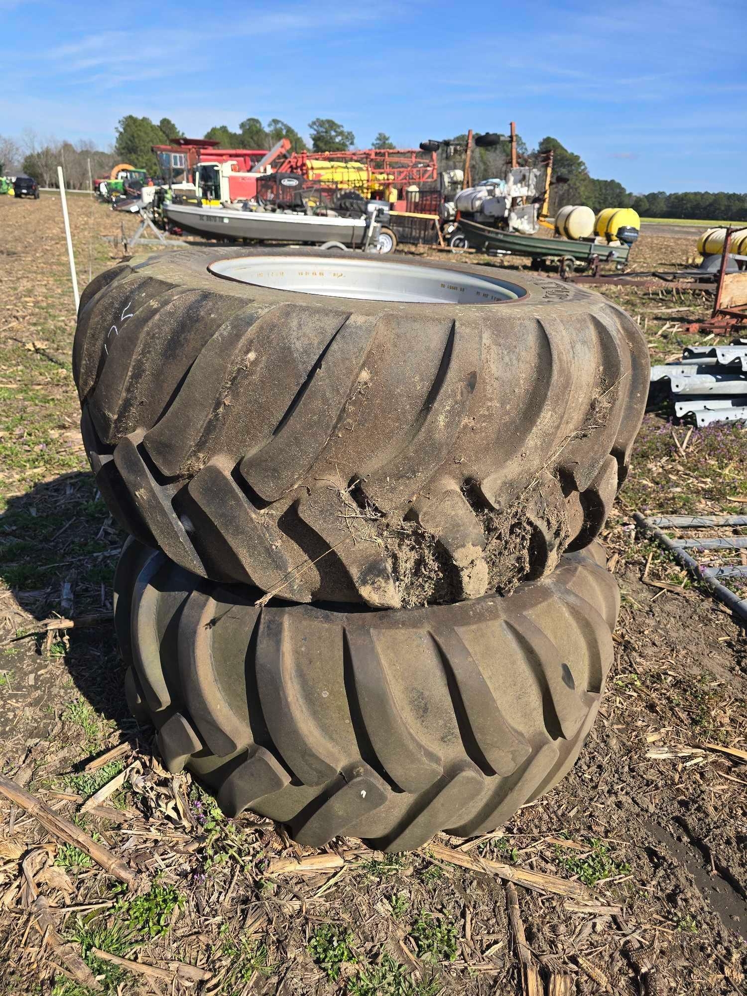 (2) 23.5L/55-26 TITAN TIRES & 10 LUG RIMS (A63291)
