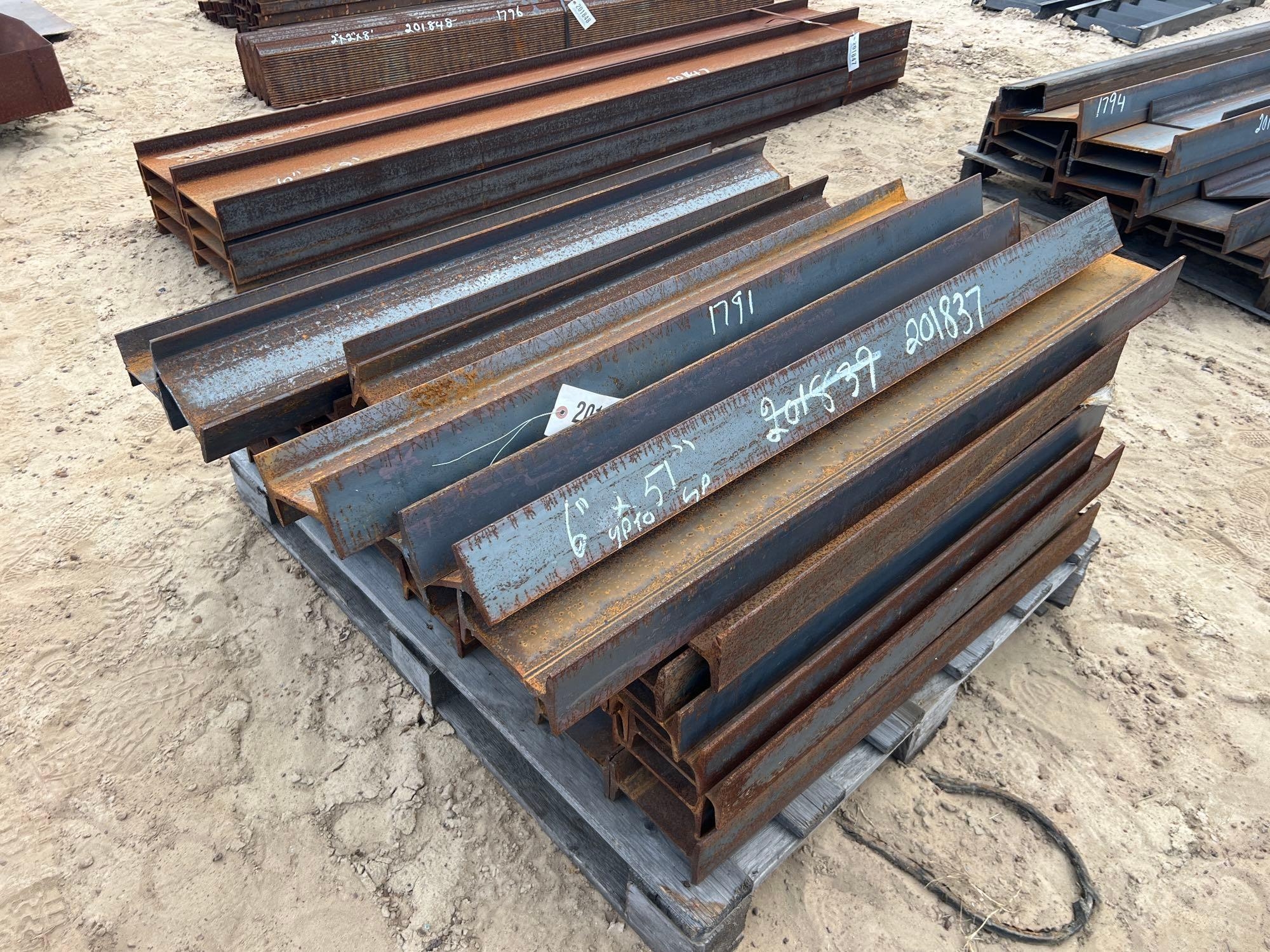BUNDLE OF 6" I BEAMS UP TO 51" (A54756)