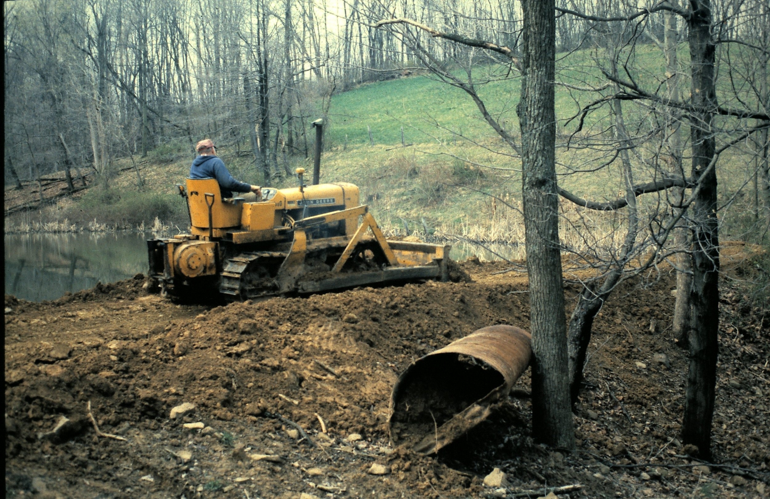 1981 Dad bulldozing pond2.jpg