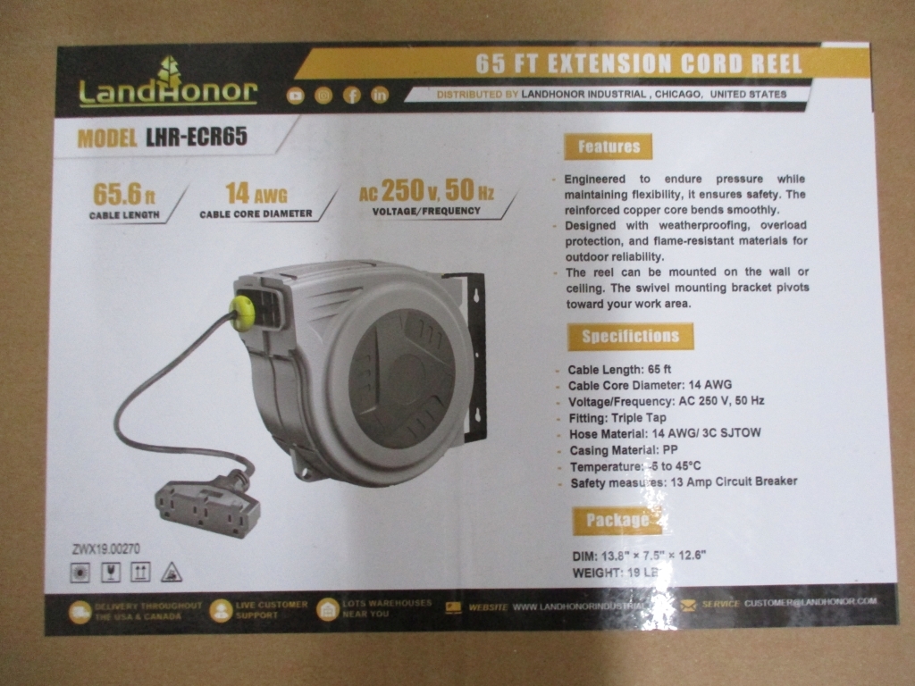 65' Extension Cord Reel (A66408)