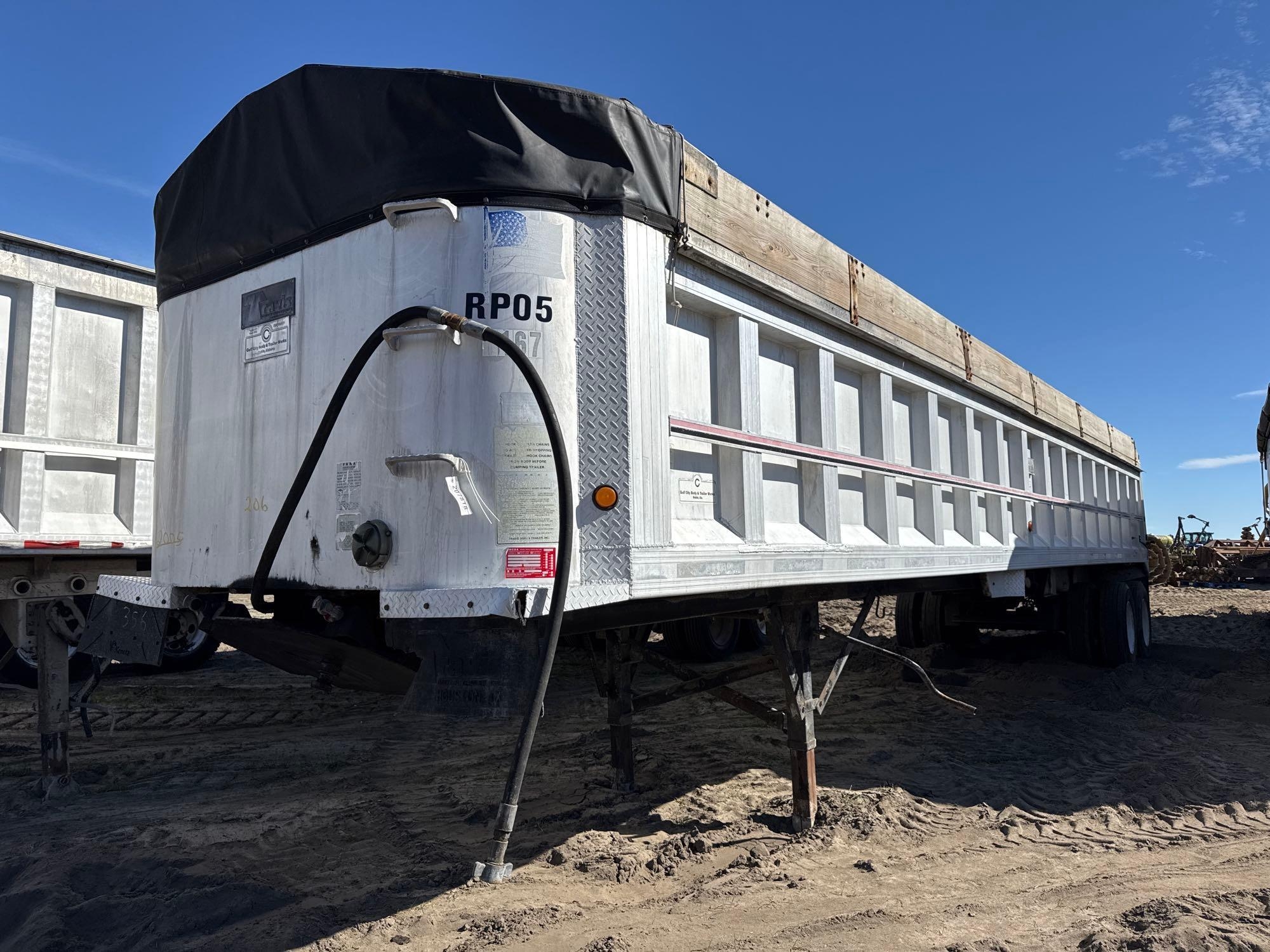 2002 TRAVIS 39' FRAMELESS ALUMINUM DUMP TRAILER (A63290)