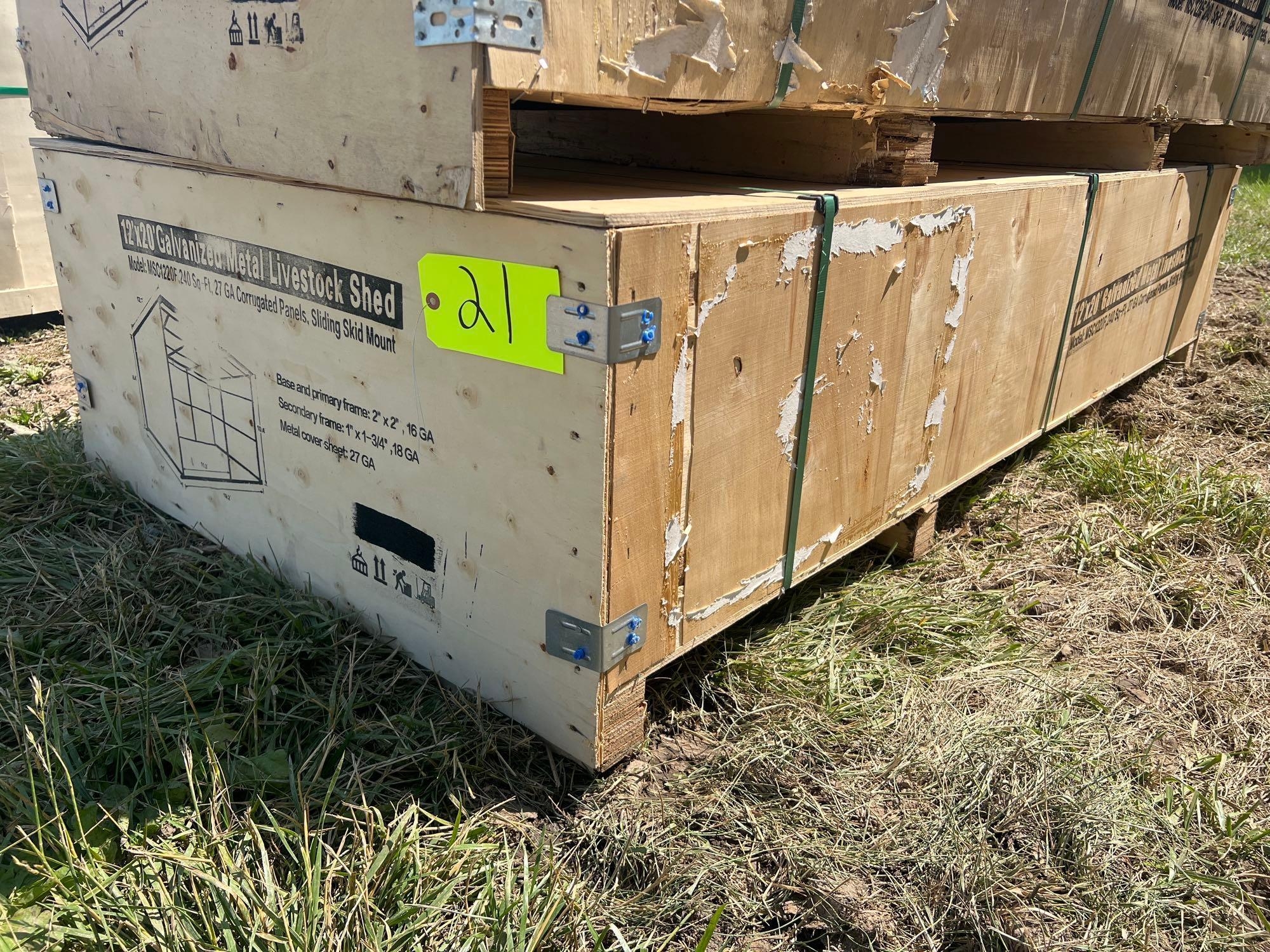 12'x20' Galvanized Metal Livestock Shed (A43476)