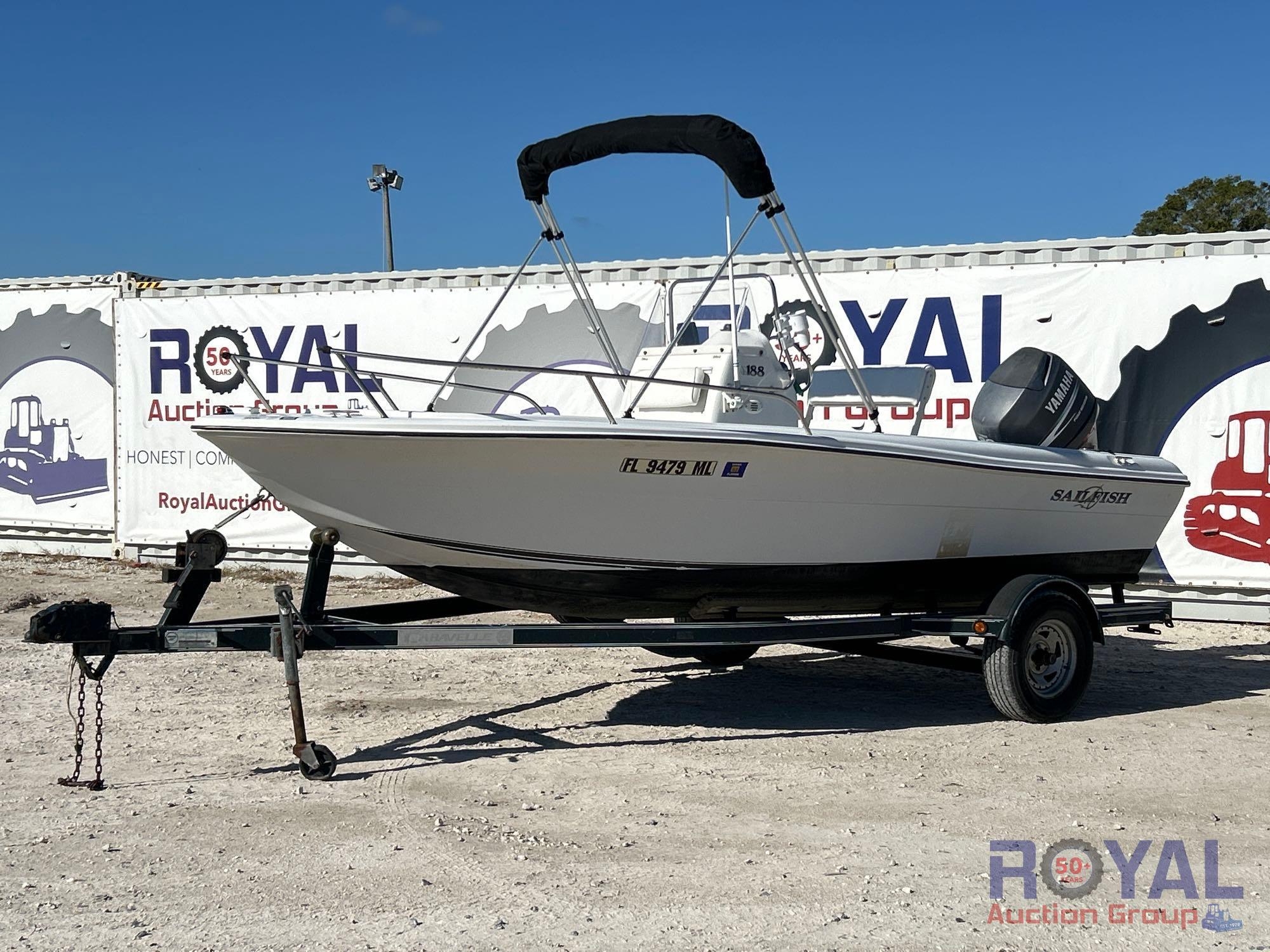 2003 Sailfish 188 18ft. Boat with S/A Boat Trailer (A55853)