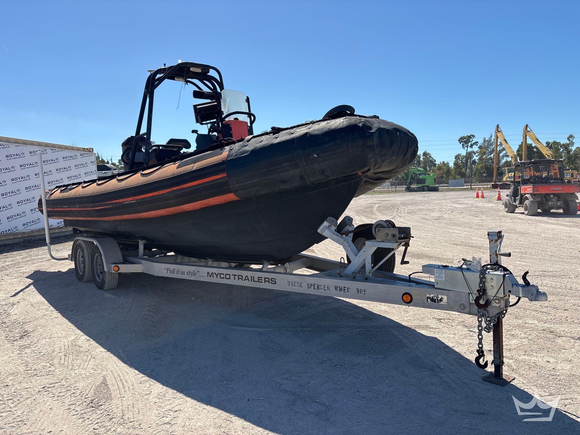 2008 23ft. Zodiac Hurricane Inflatable RIB with 2007 25ft Myco T/A Aluminum Boat Trailer (A61574)