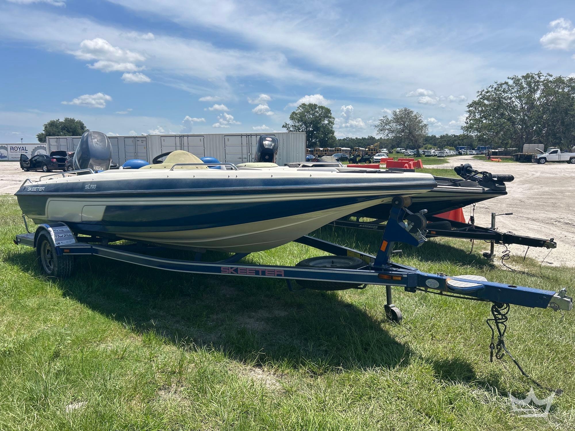 2009 Skeeter SL190 19ft Boat with 21ft Boat Trailer (A59231)
