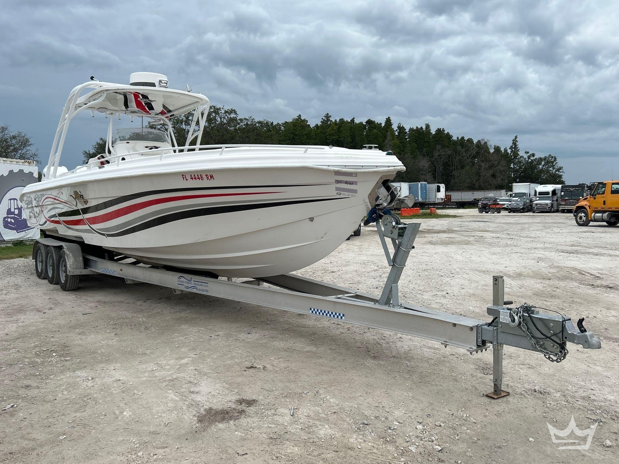 2014 Glasstream 360 SCX Twin 400R Mercury's with Triple Axle Aluminum Trailer (A59231)