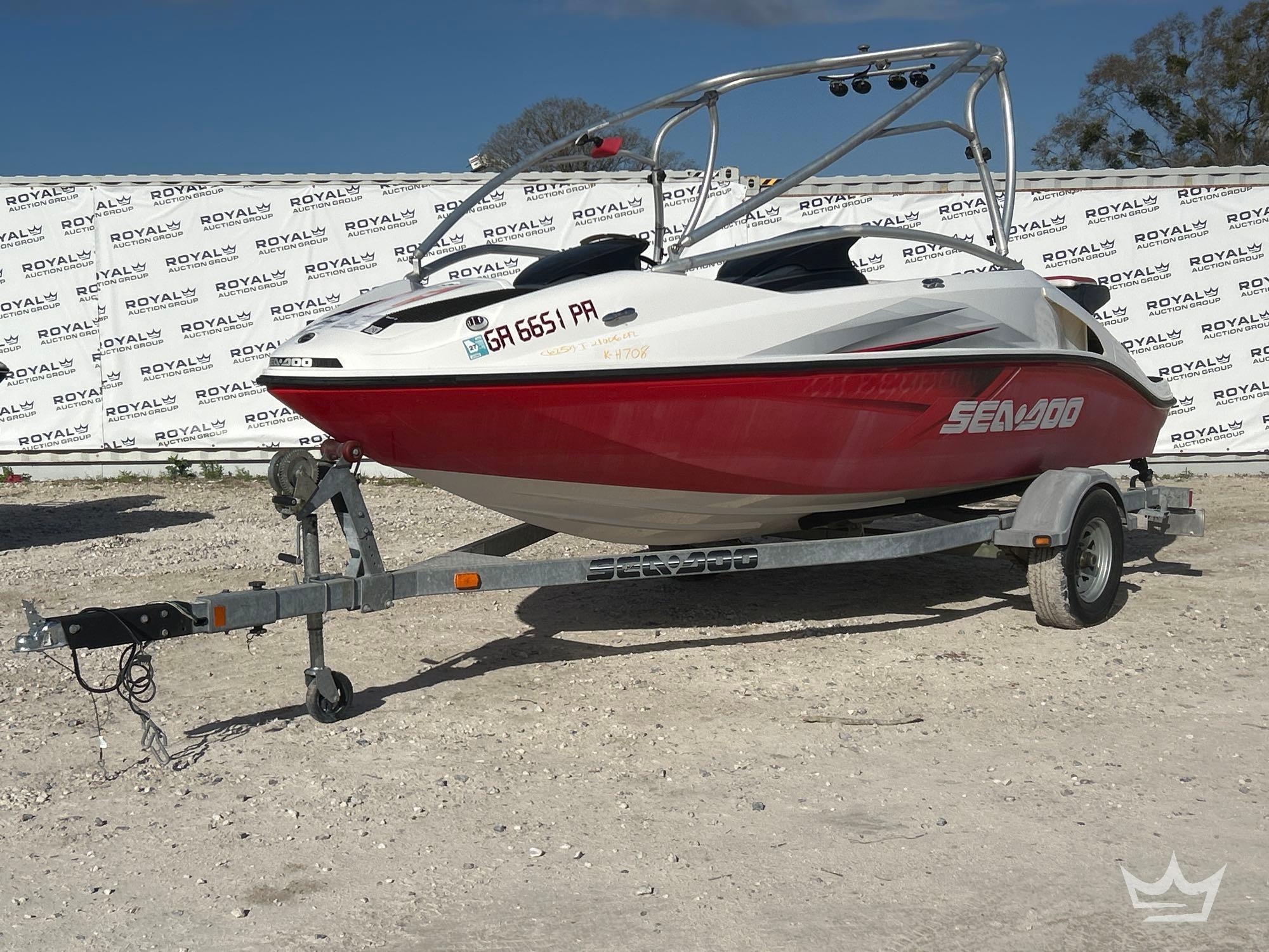 2008 21 Ft. Sea-Doo Speedster Boat with 2008 22Ft. Karavan S/A Trailer. (A64557)