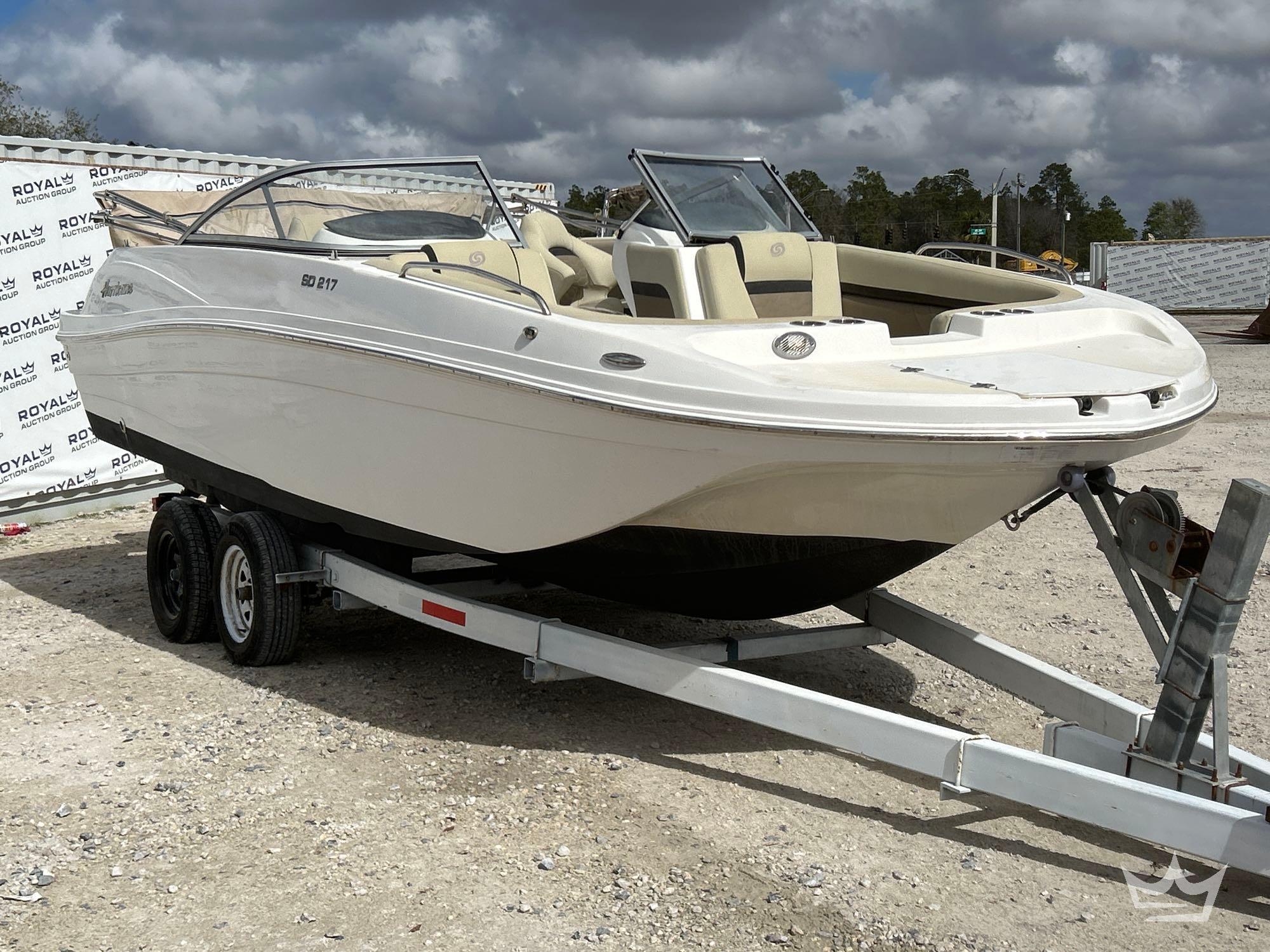 2020 Godfrey Marine Hurricane Boat w T/A Boat Trailer . (A61574)