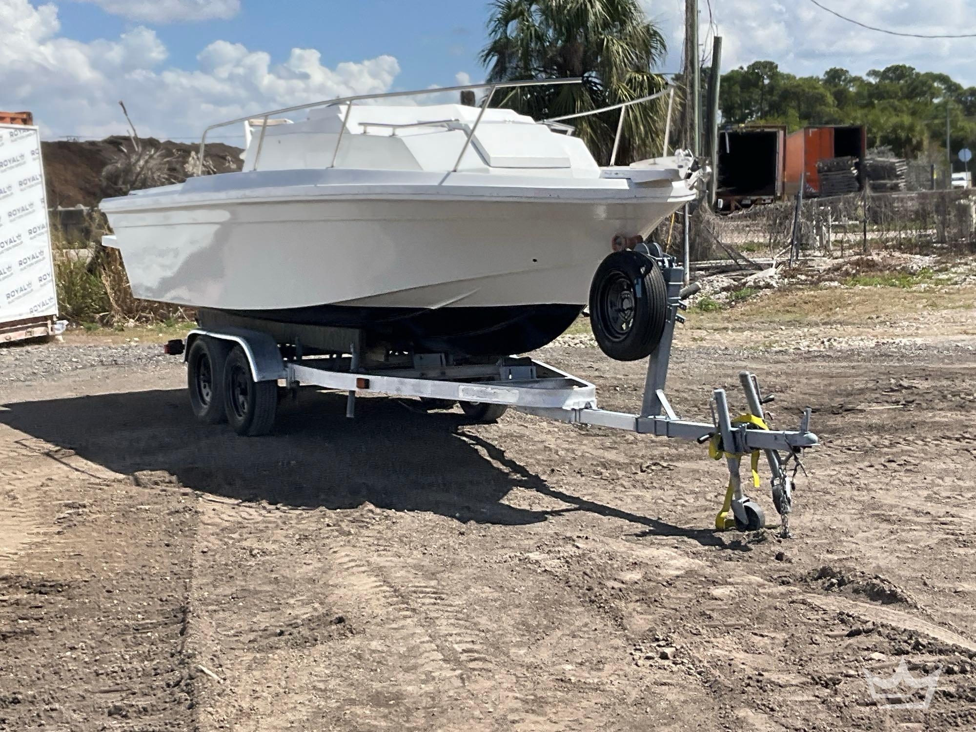 1988 23ft Stealth Craft Boat w 22ft Boat Trailer (A61574)