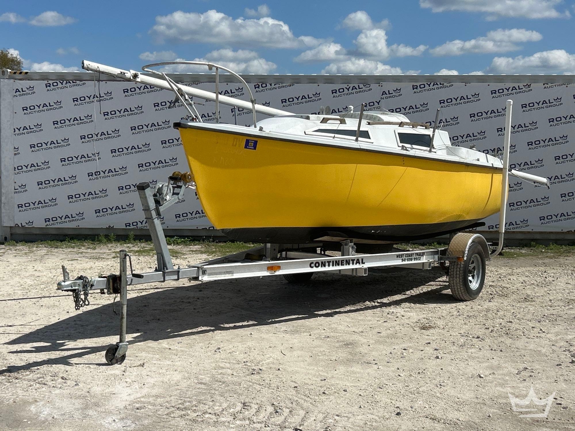 1980 19ft Sailboat w/ 2018 Continental Trailer S/A Boat Trailer (A64557)
