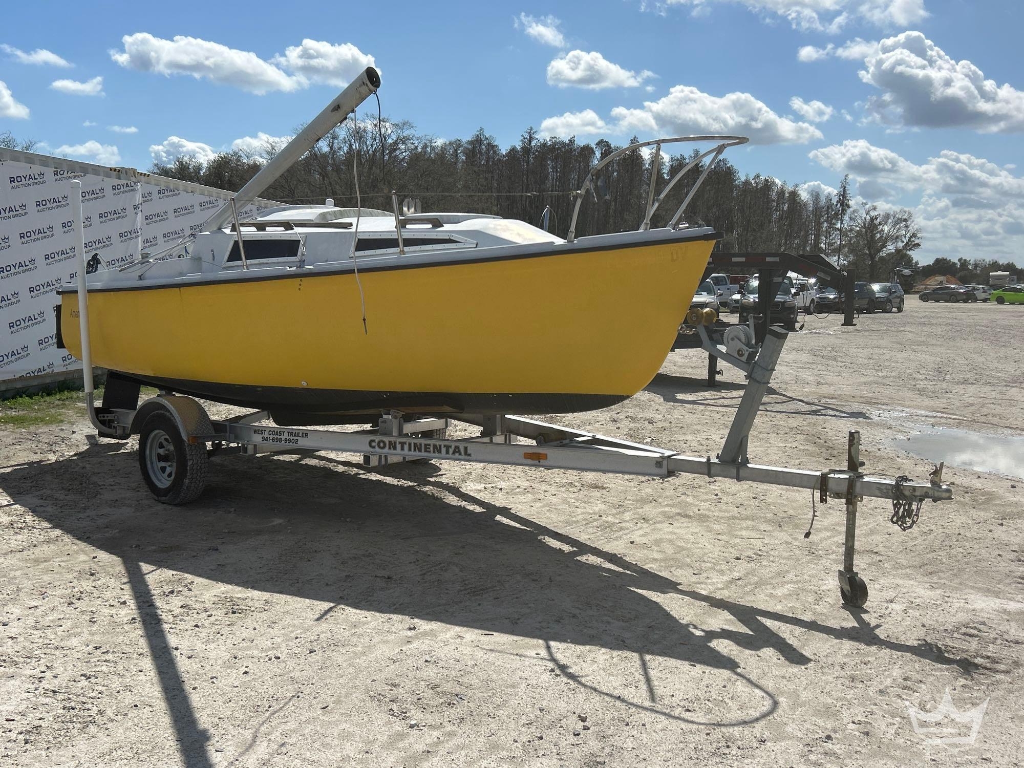 1980 19ft Sailboat w/ 2018 Continental Trailer S/A Boat Trailer (A64557)