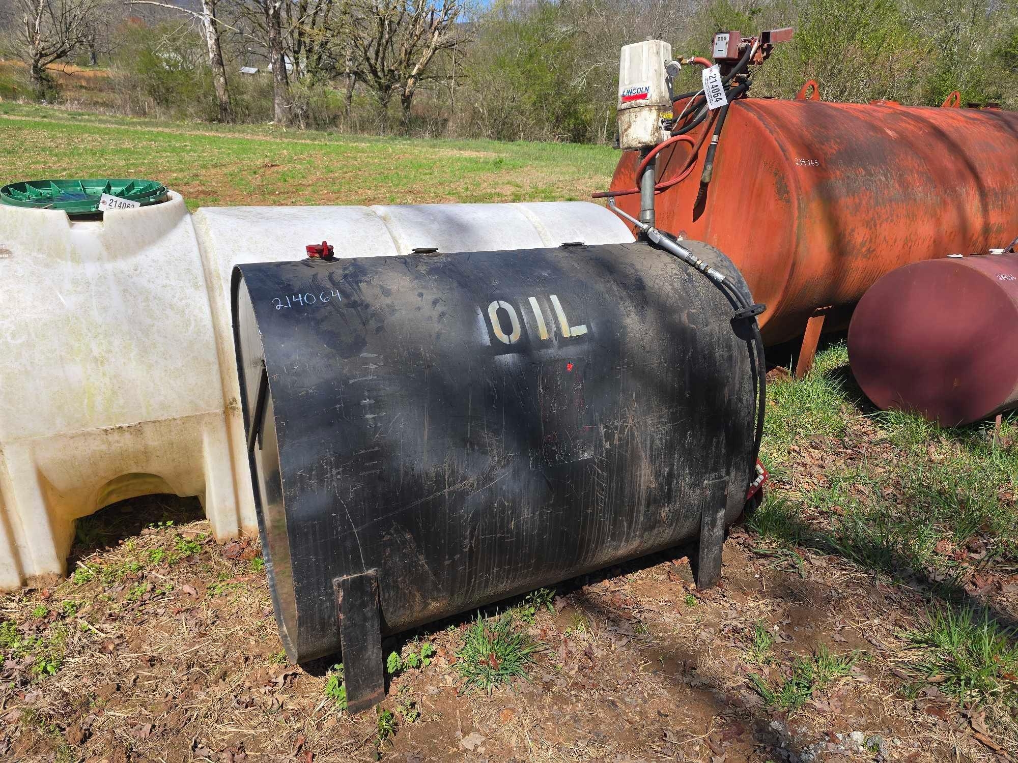 OIL TANK W/ LINCOLN PNEUMATIC PUMP (A64277)