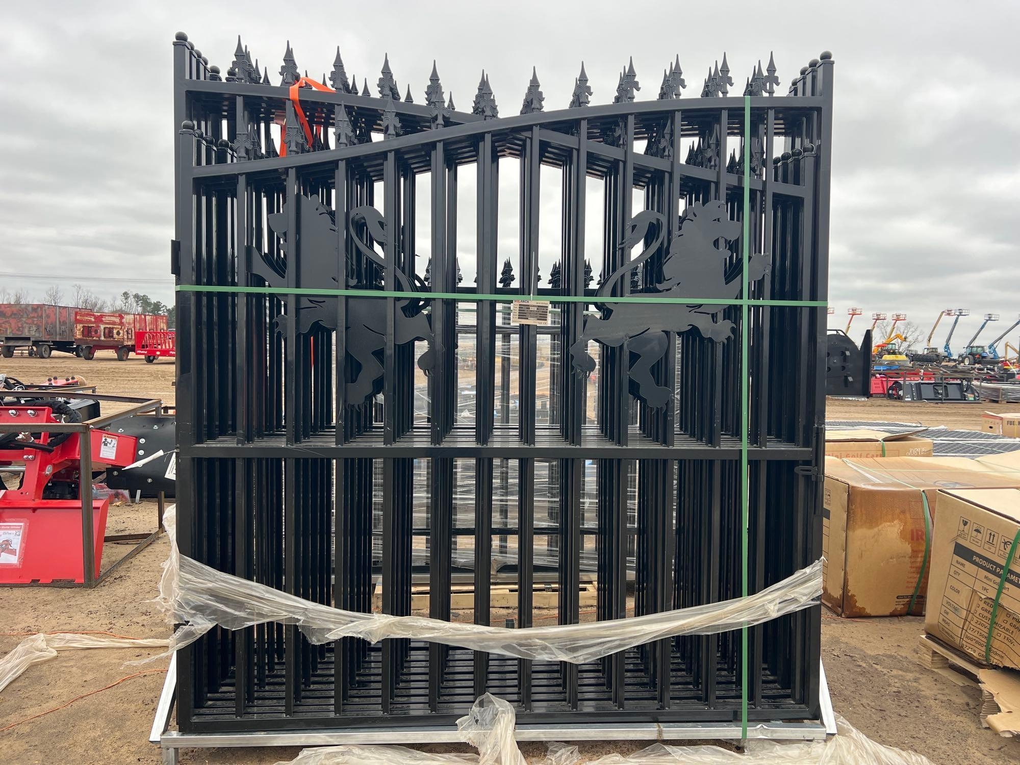 UNUSED SDLANCH BI-PARTING WROUGHT IRON GATE (A62131)