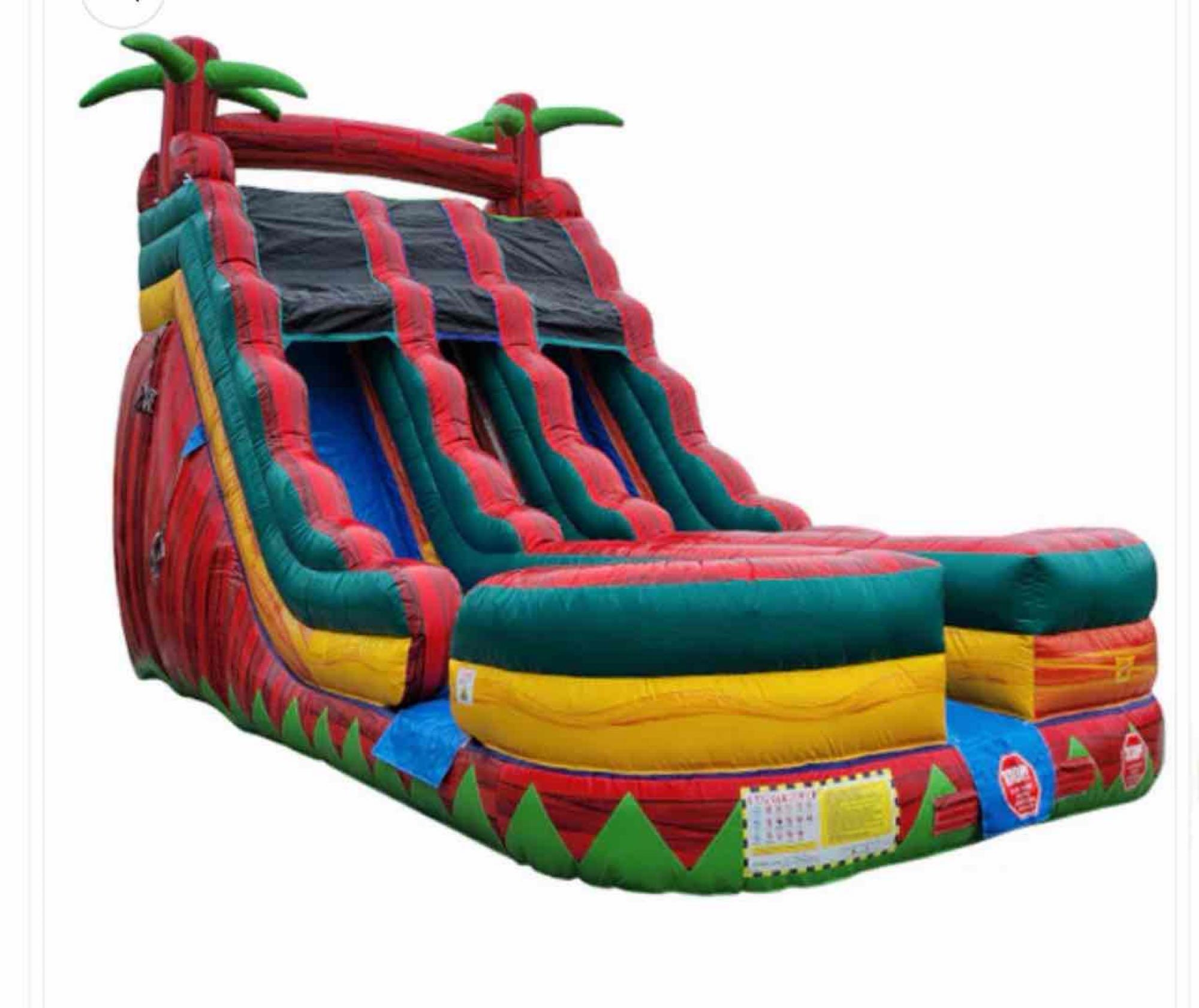 18ft High Dual Lane Fire Slide Wet n Dry (A65579)