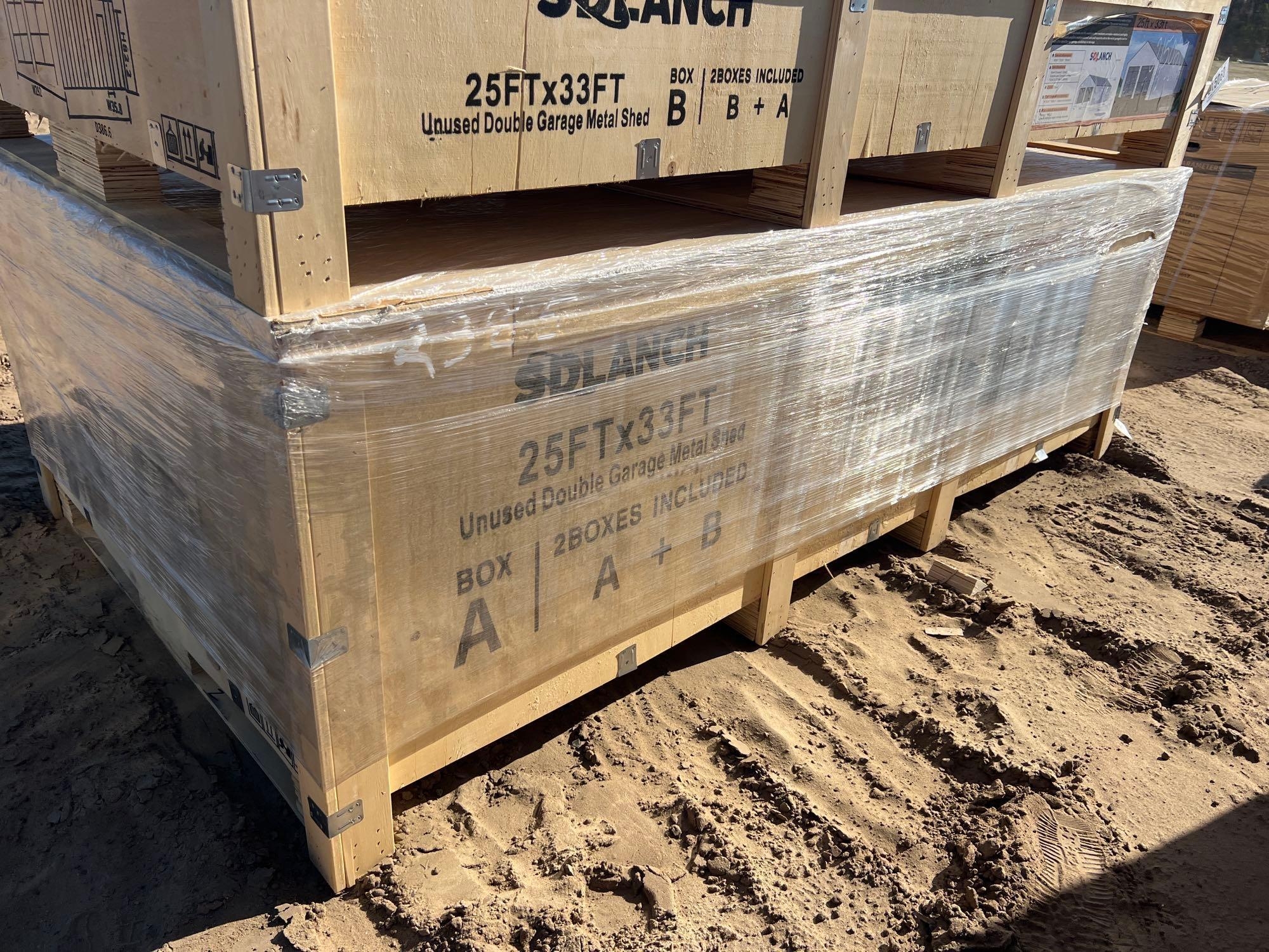 UNUSED SDLANCH 25'X33' METAL SHED (A64281)