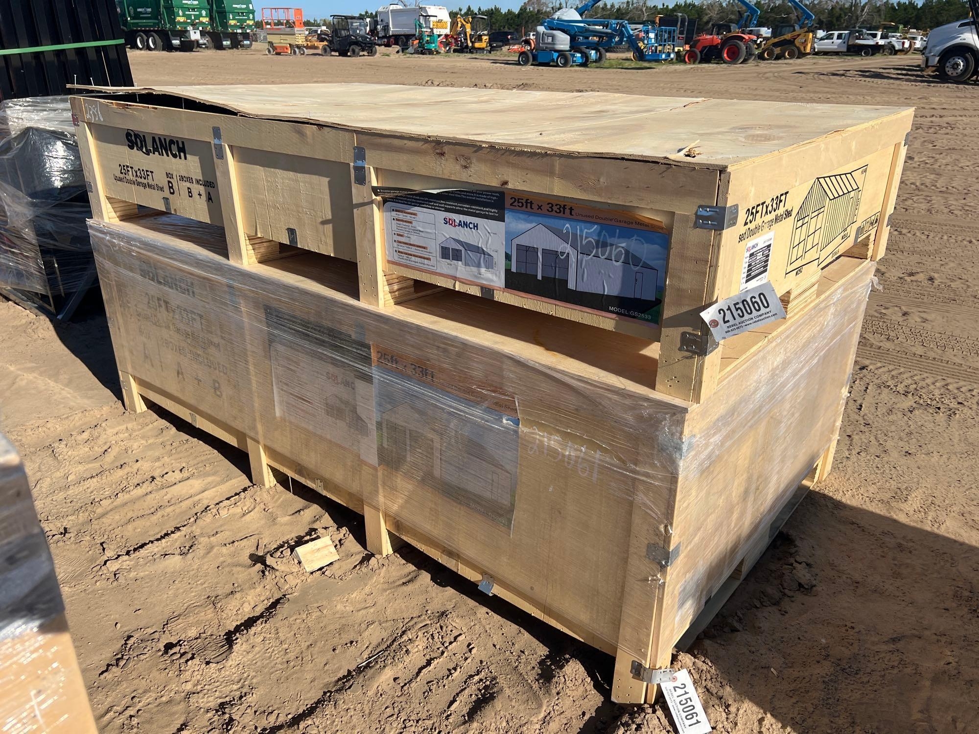UNUSED SDLANCH 25'X33' METAL SHED (A64281)