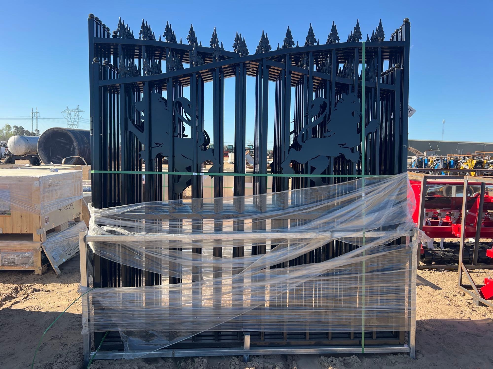 UNUSED SDLANCH 14' BI-PARTING IRON GATE (A64281)