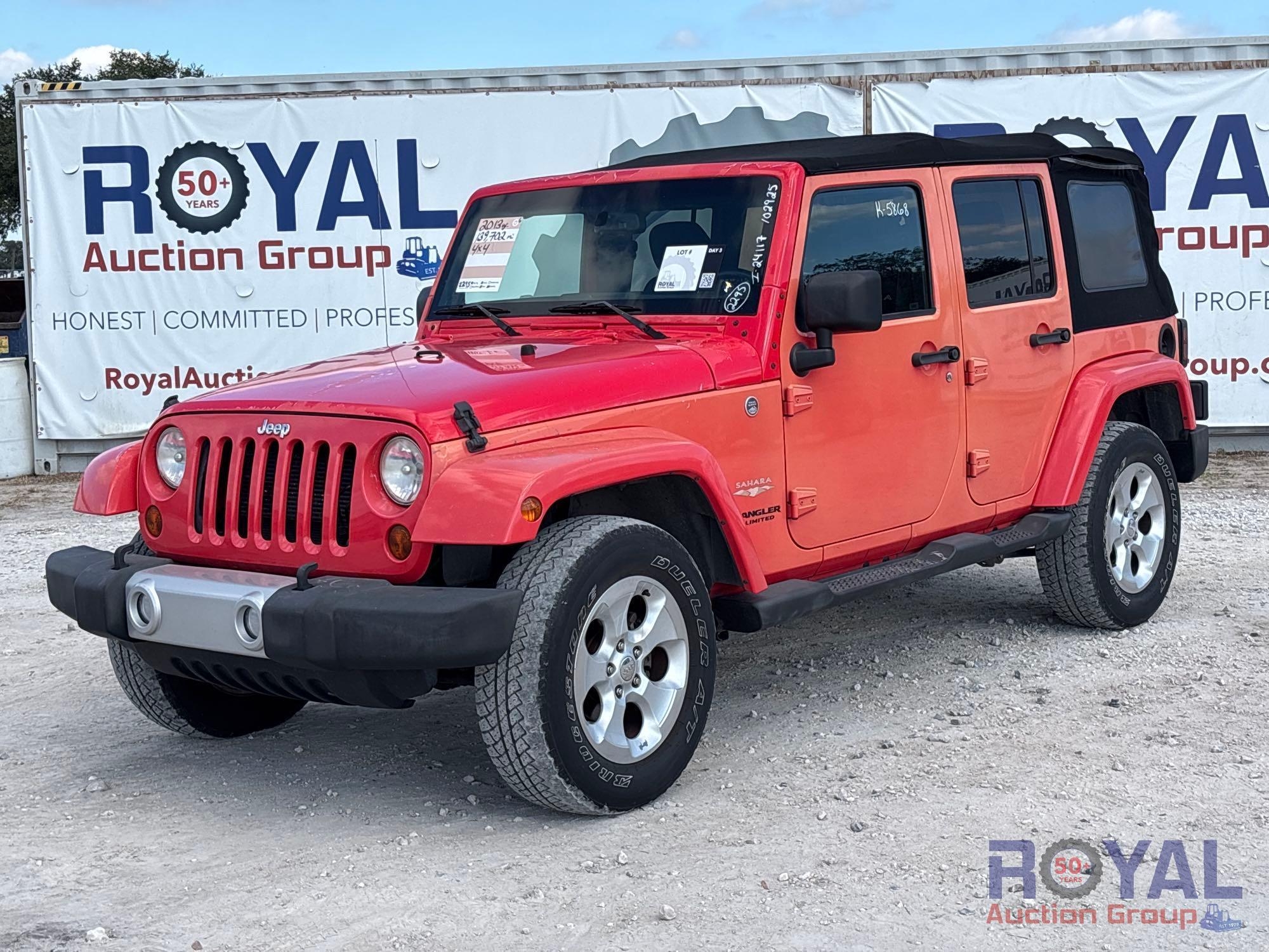Year: 2013 Make: Jeep Model: Wrangler Vehicle Type: Multipurpose Vehicle (MPV) Mileage: 139702 (A55853)