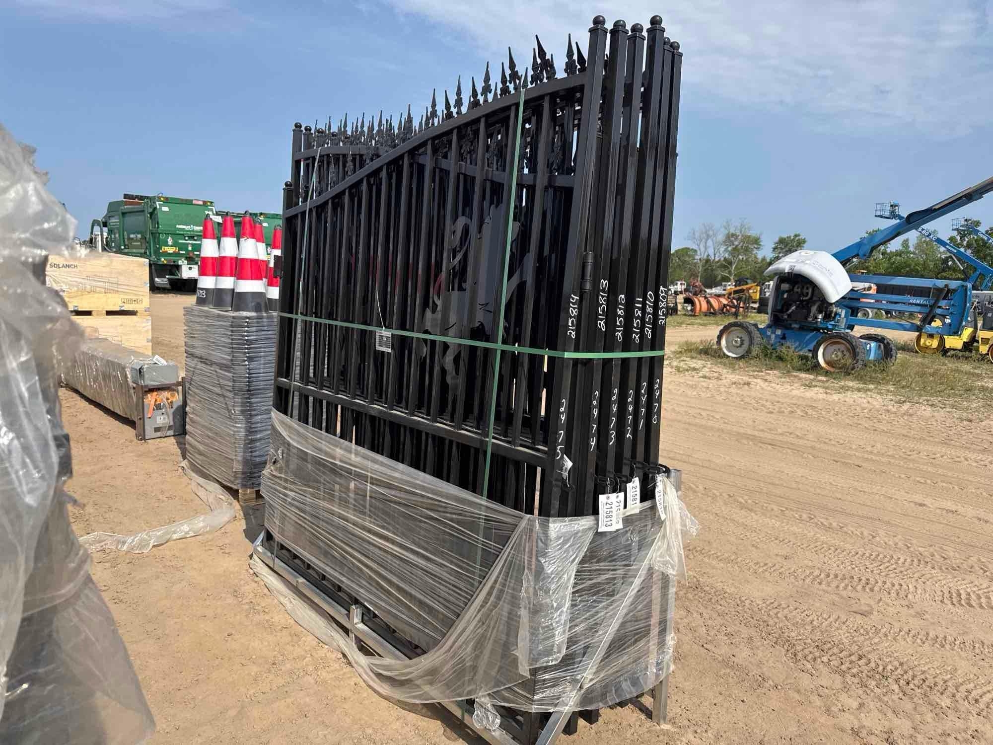 UNUSED SDLANCH 14' BI-PARTING WROUGHT IRON GATE (A65055)