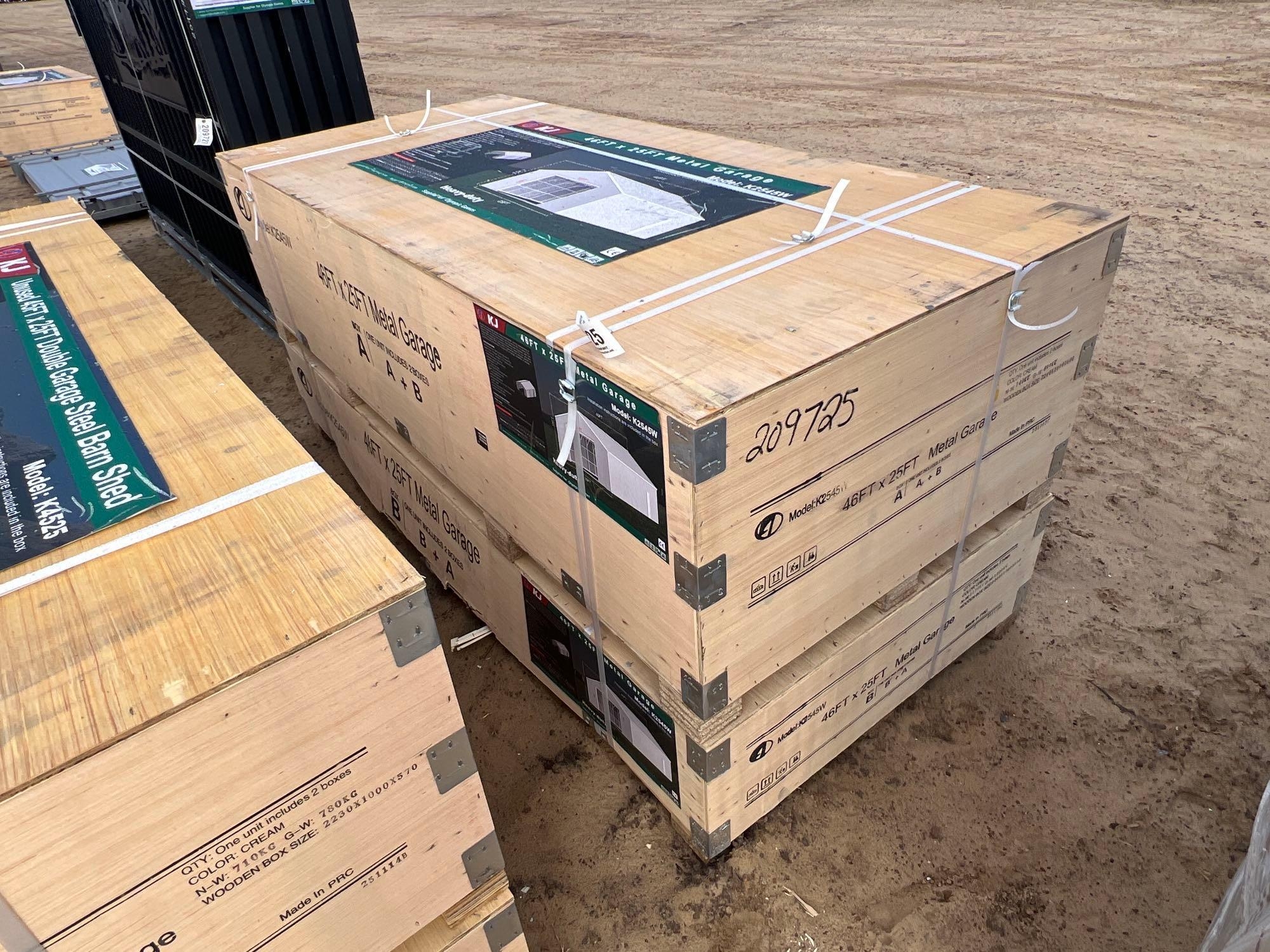 UNUSED KJ K2545W-46'X25' METAL GARAGE (A60432)