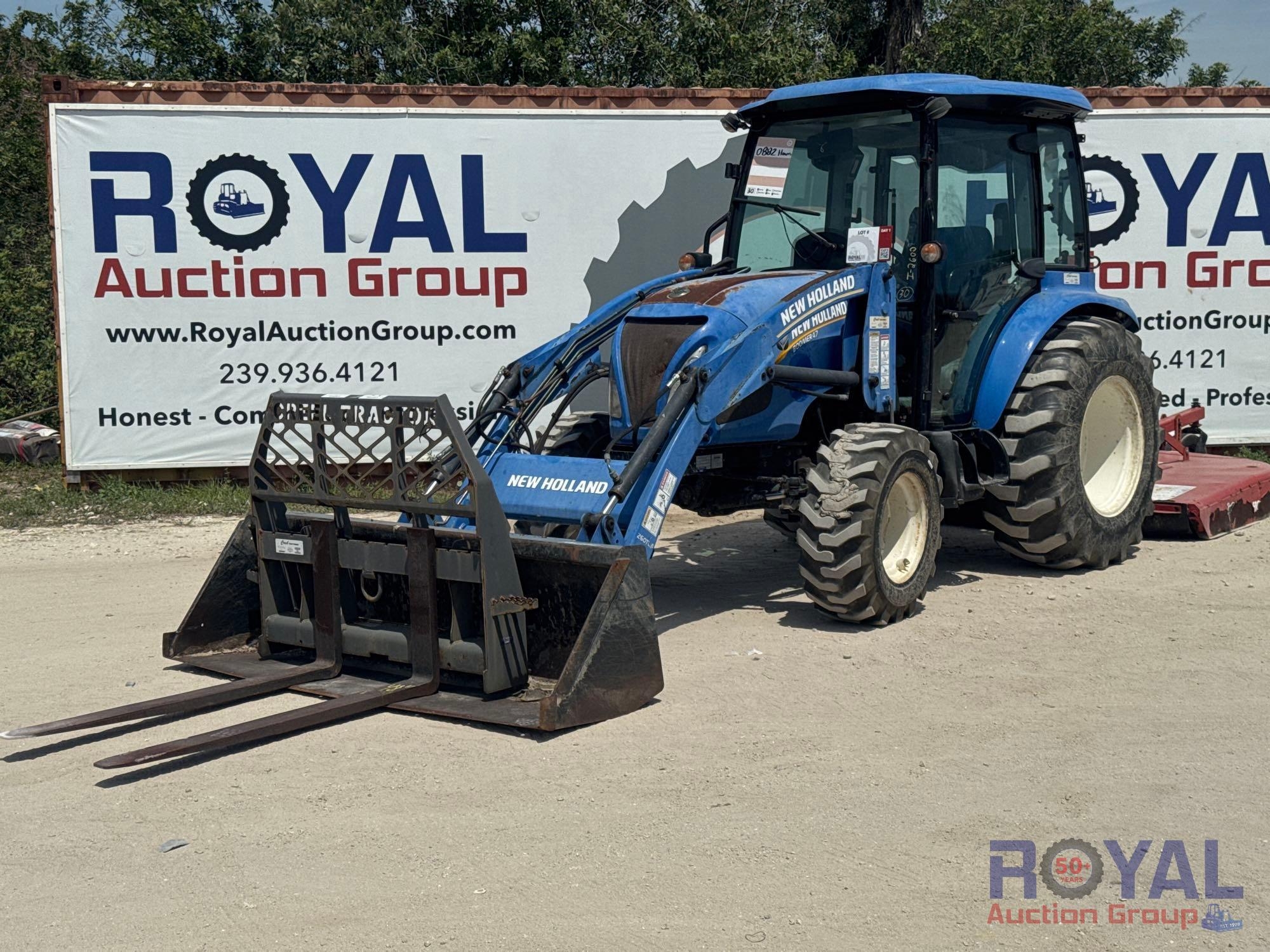 2016 New Holland Boomer 47 4WD Front Loader Utility Tractor with Bush Hog BH16-2 (A46683)