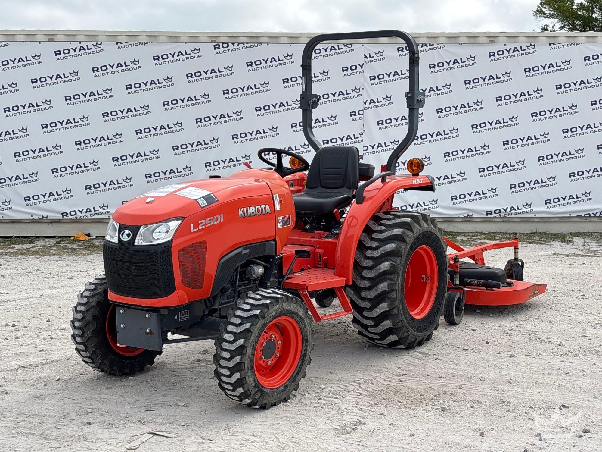 Kubota L2501D 4x4 Utility Tractor with Land Pride 72in Brush Cutter (A64553)