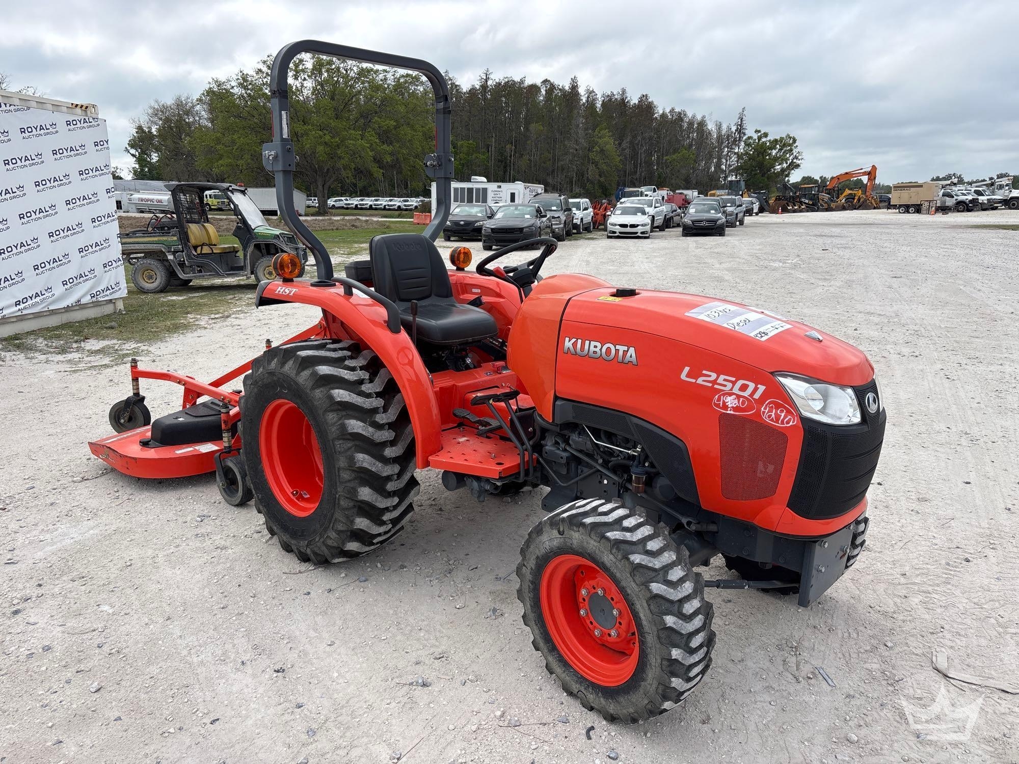 Kubota L2501D 4x4 Utility Tractor with Land Pride 72in Brush Cutter (A64553)