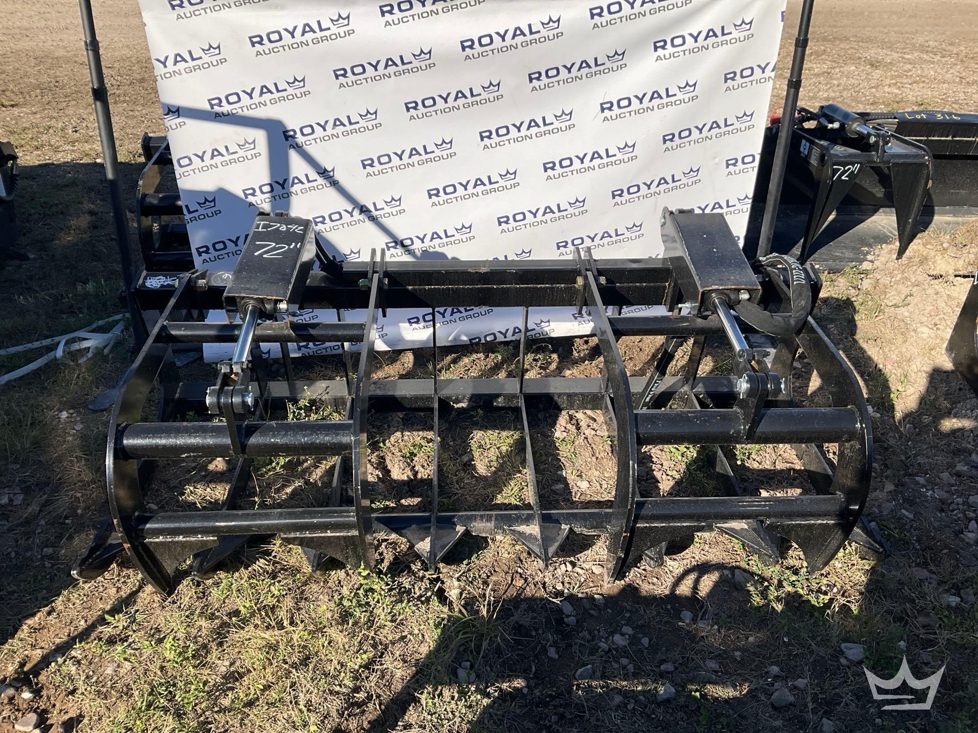 2025 JMR 72in. Hydraulic Dual Cylinder Brush Grapple Skid Steer Attachment (A61567)