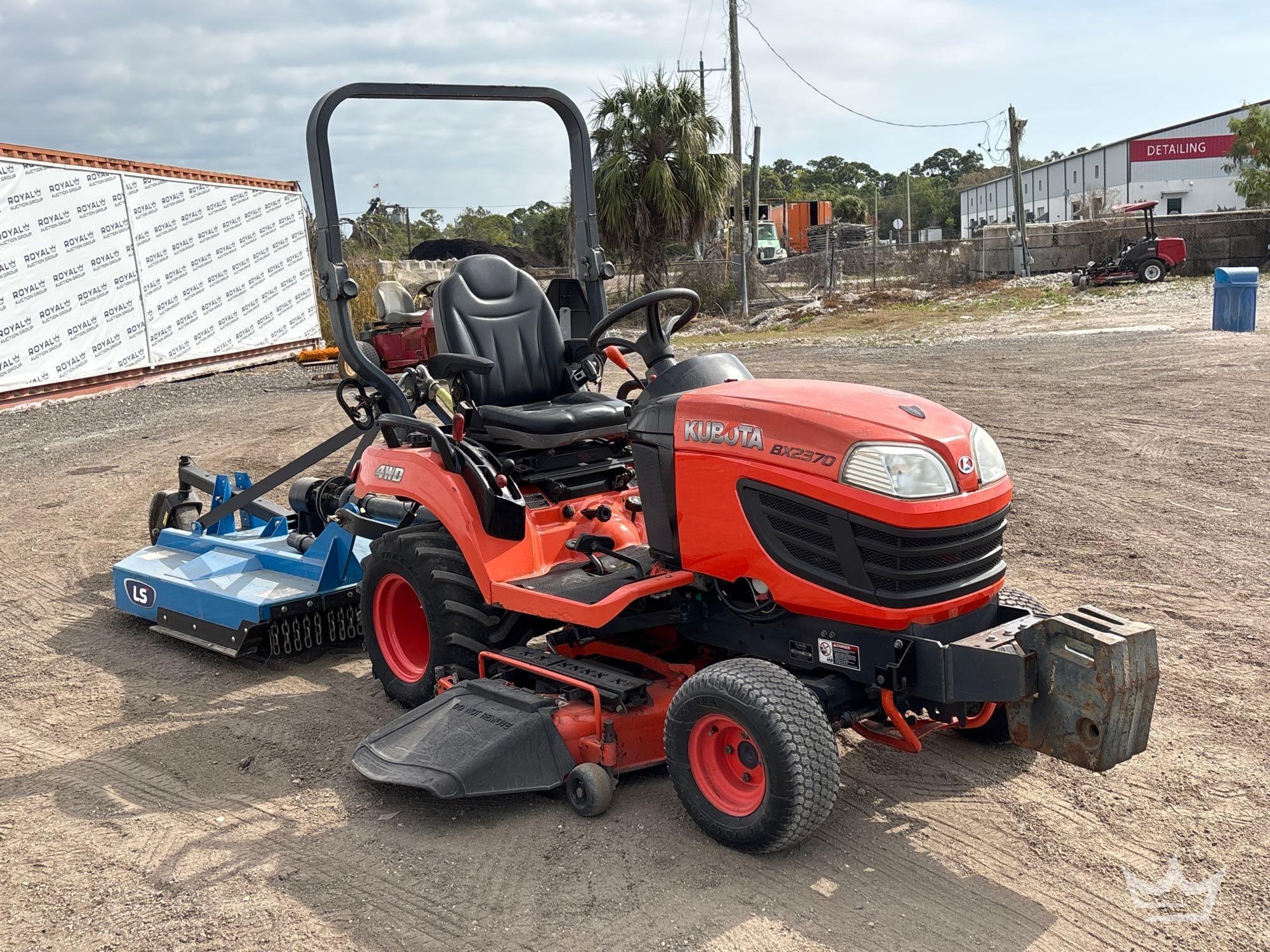 2013 Kubota BX2370 54in 4x4 Compact Utility Tractor Mower with 48in Rotary Brush Cutter (A61572)