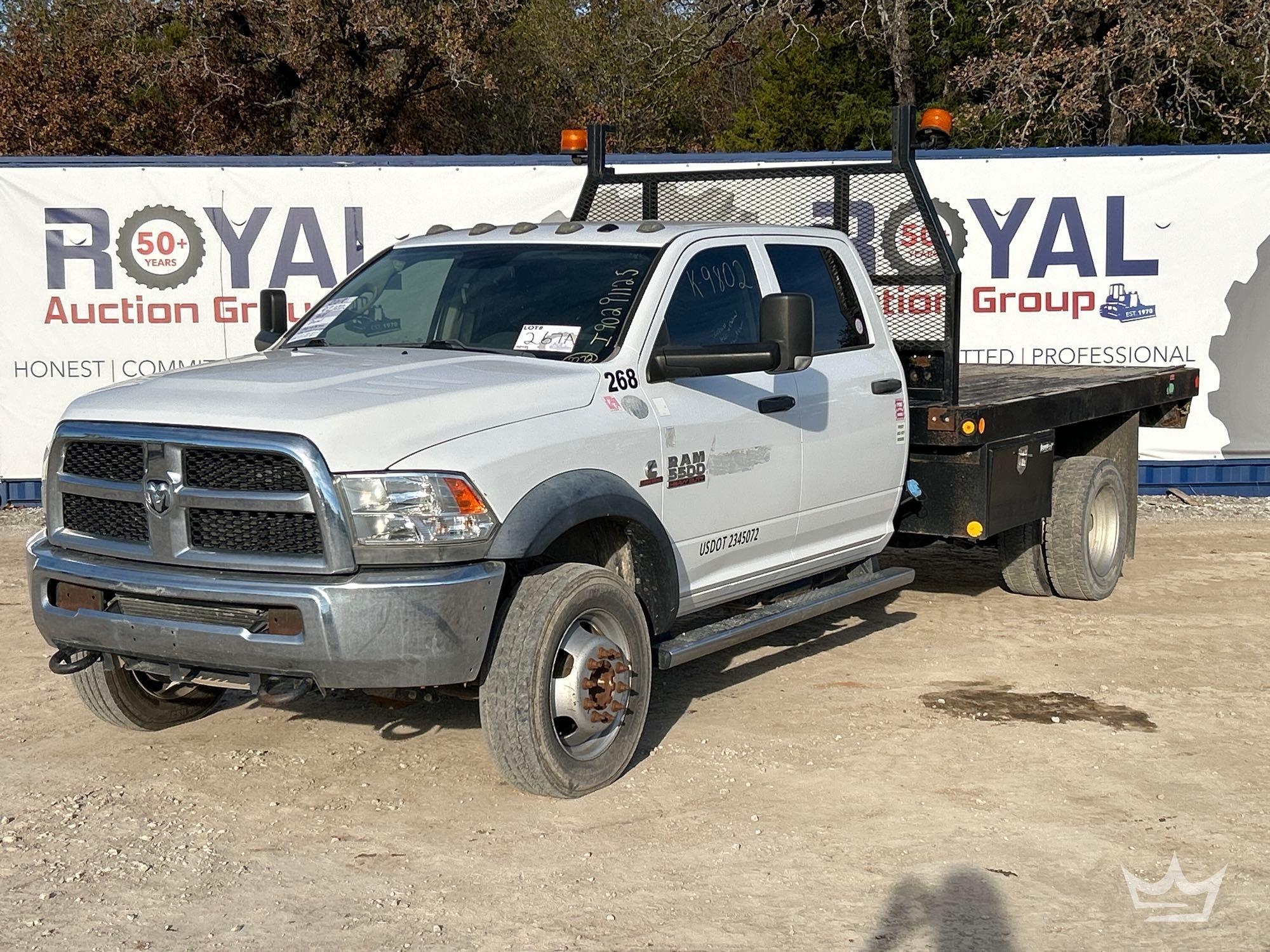 2018 Ram 5500 4x4 Crew Cab 12ft. Flatbed Truck (A55973)